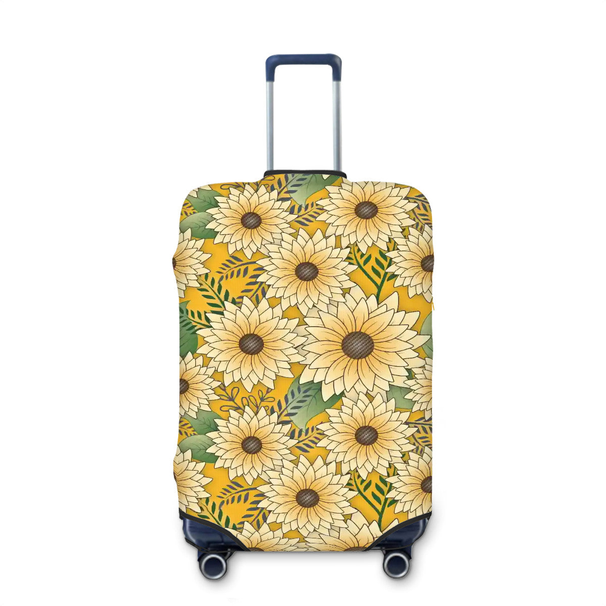 Thickened Luggage Cover | Bold Floral Design Yellow Sunny Sunflower Garden
