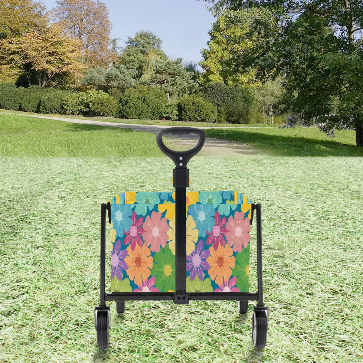 Wagons Carts Foldable (Made in USA) | Vibrant Daisy Floral Block Prints