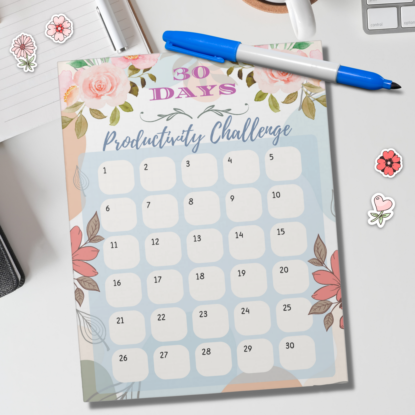 Notepad (Large) | Floral Design 30 Days Productivity Challenge