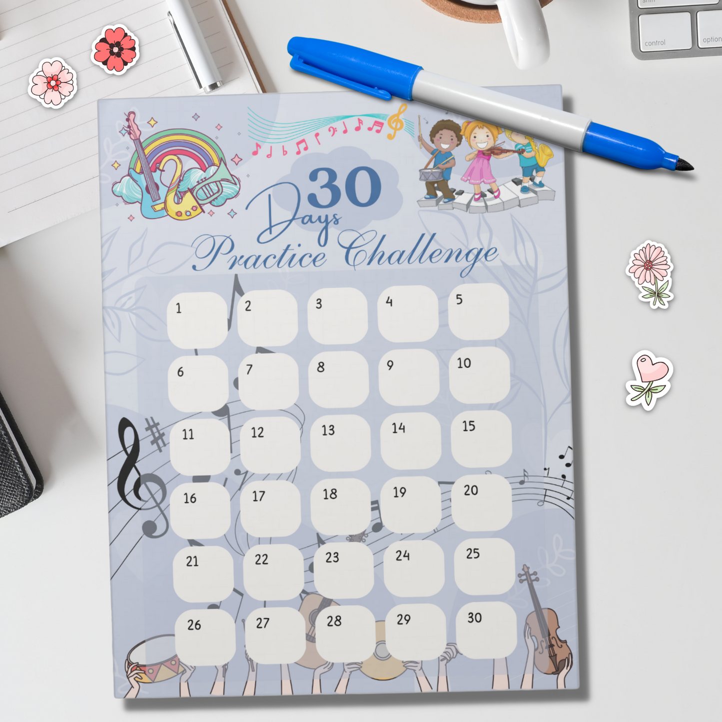 Notepad (Large) | Music Themed 30 Days Practice Challenge