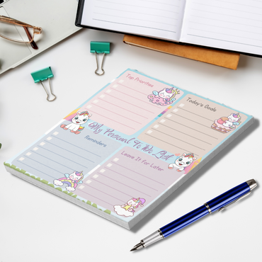 Notepad (Small) | My Personal To Do List Unicorn Multicolored Themed