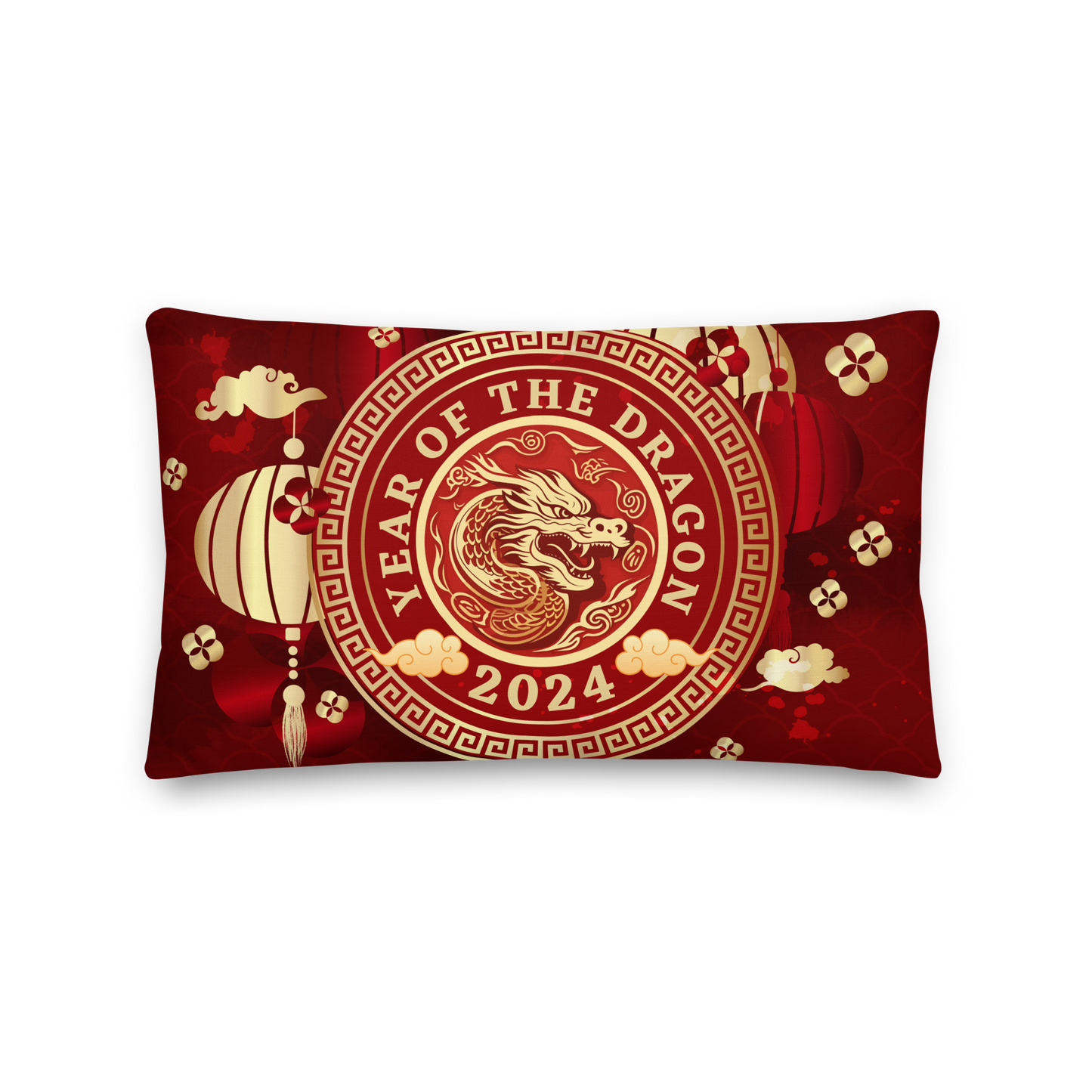 Premium Pillow | 18″×18″, 20″×12″, 22″×22″ | Year of the Dragon 2024 | Chinese Zodiac Sign 1