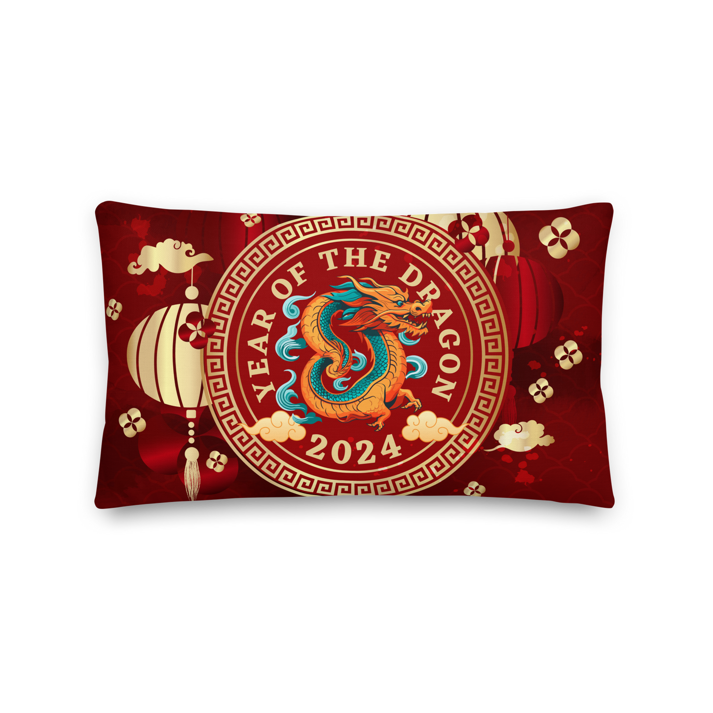 Premium Pillow | 18″×18″, 20″×12″, 22″×22″ | Year of the Dragon 2024 | Chinese Zodiac Sign 2