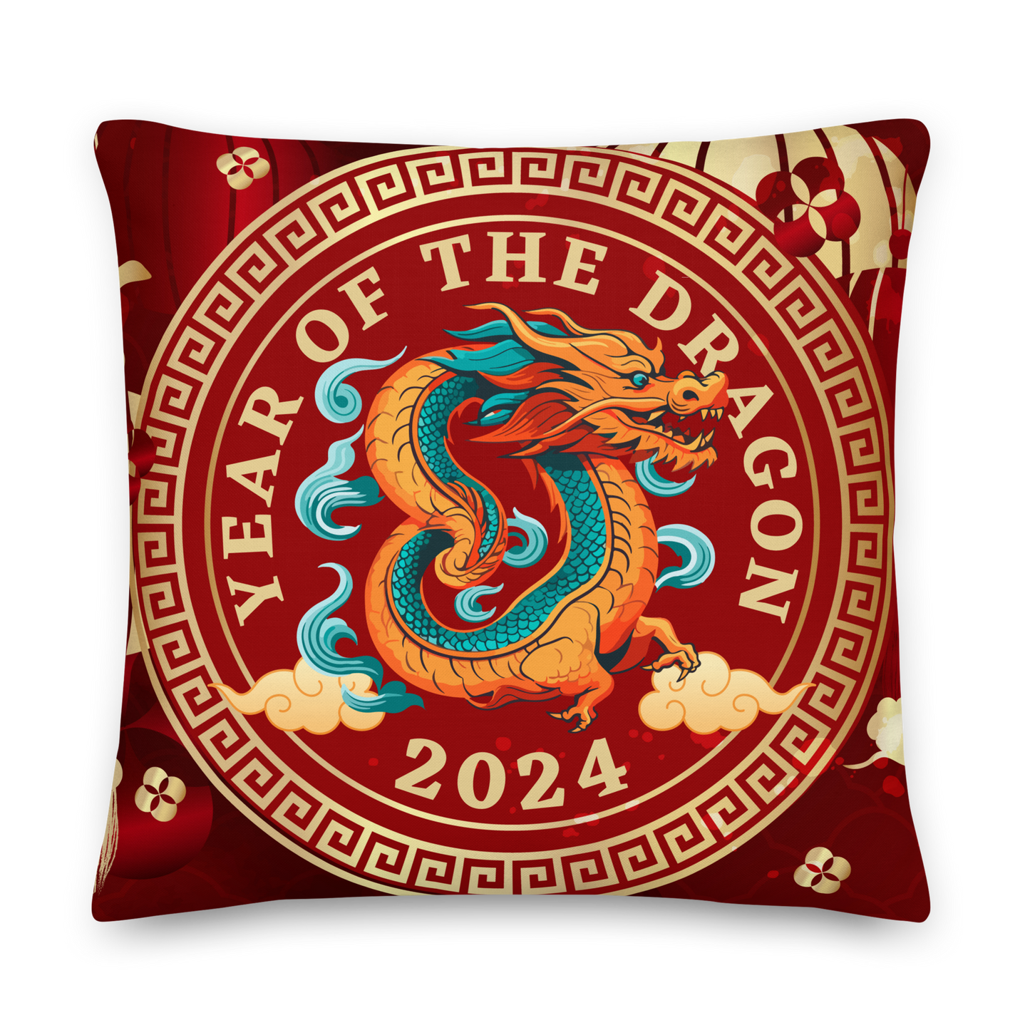 Premium Pillow | 18″×18″, 20″×12″, 22″×22″ | Year of the Dragon 2024 | Chinese Zodiac Sign 2