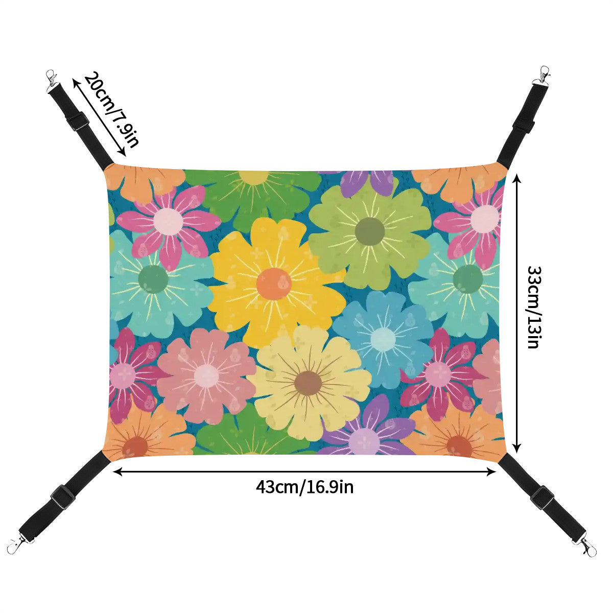 Pet Hammock | Vibrant Daisy Floral Block Prints