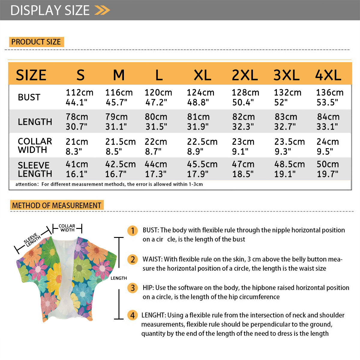 Women's Chiffon Blouse Cardigan | Vibrant Daisy Floral Block Prints Design