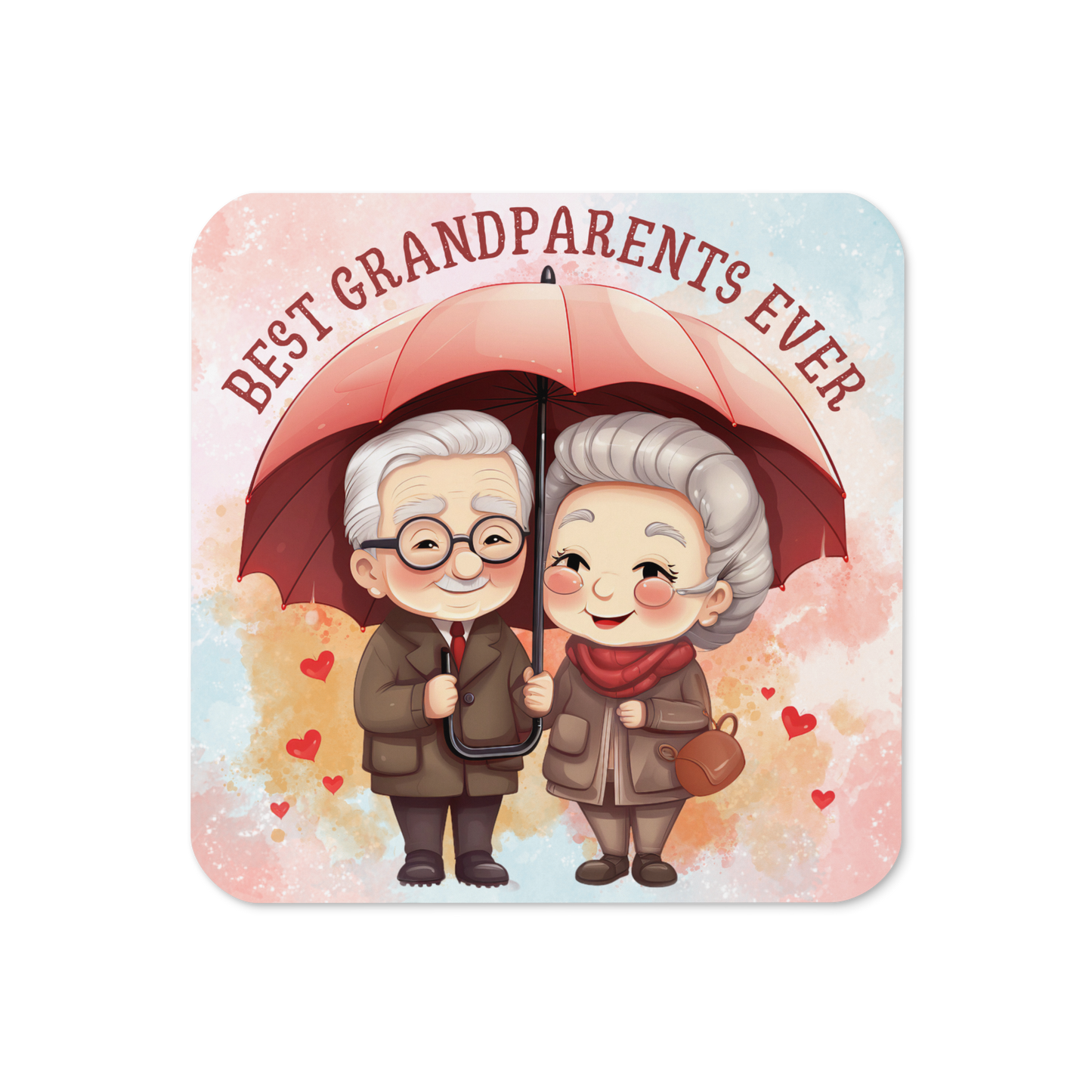 Cork-back coaster | Best Grandparents Ever Holding an Umbrella