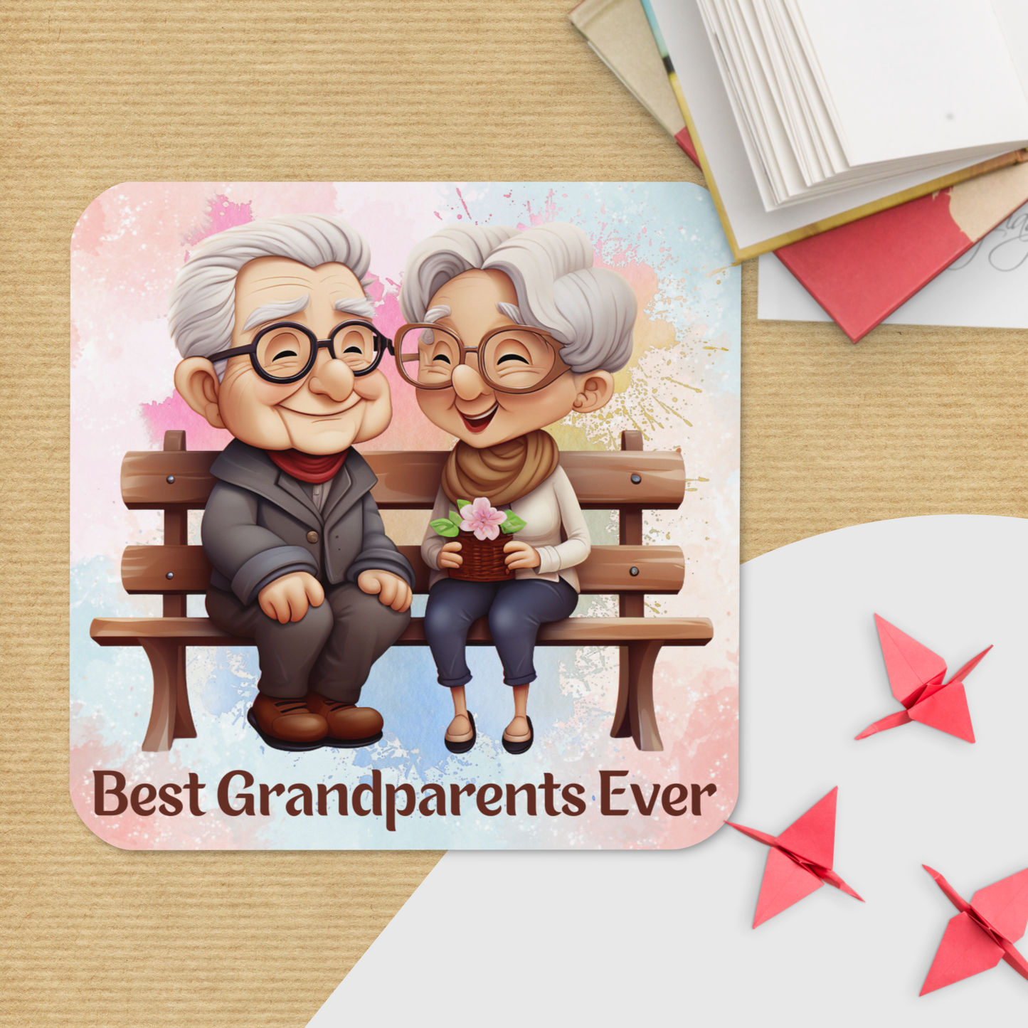 Cork-back coaster | Best Grandparents Ever Sitting on the Bench