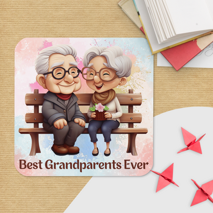 Cork-back coaster | Best Grandparents Ever Sitting on the Bench