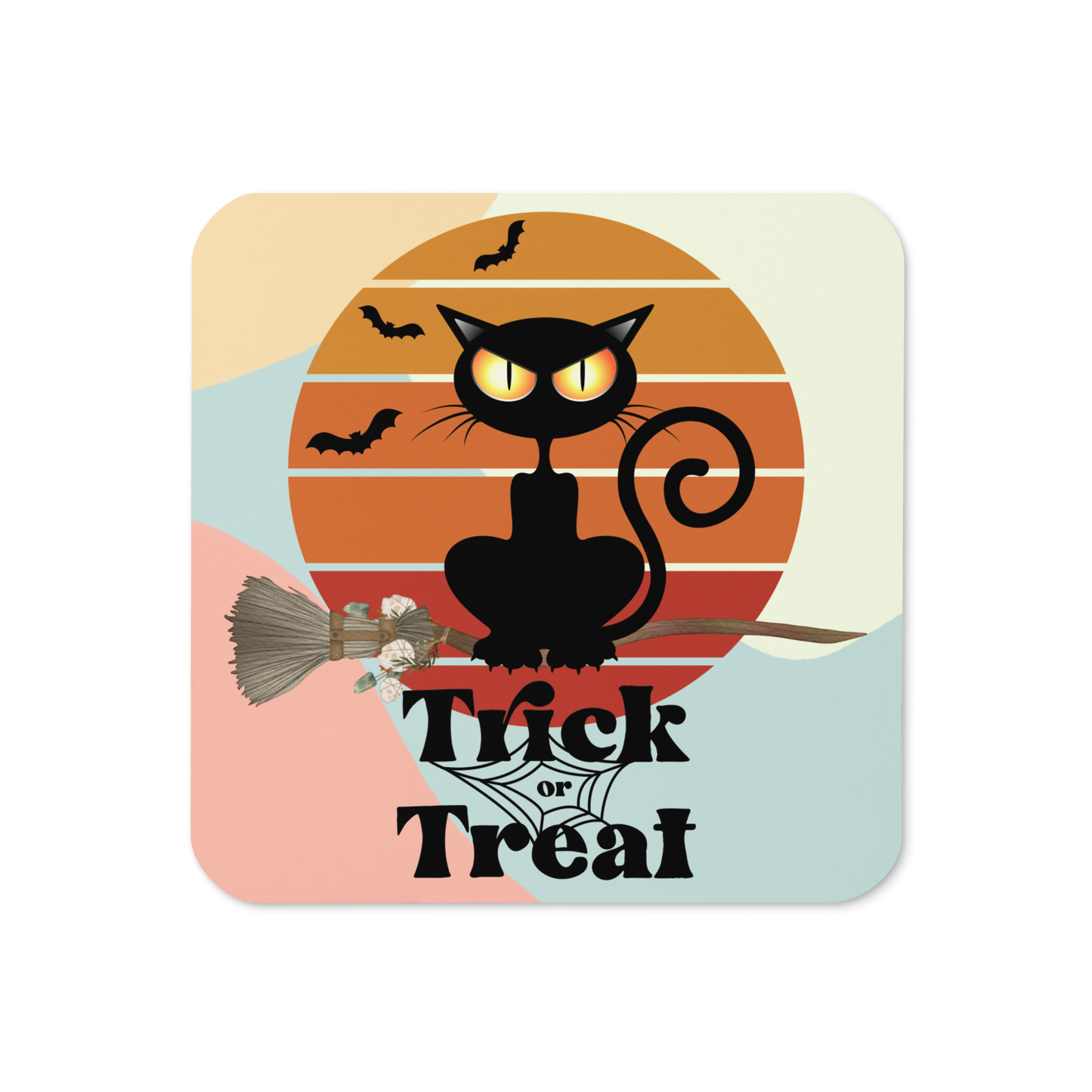 Cork-back coaster | The Witch Cat's Trick or Treat Adventure