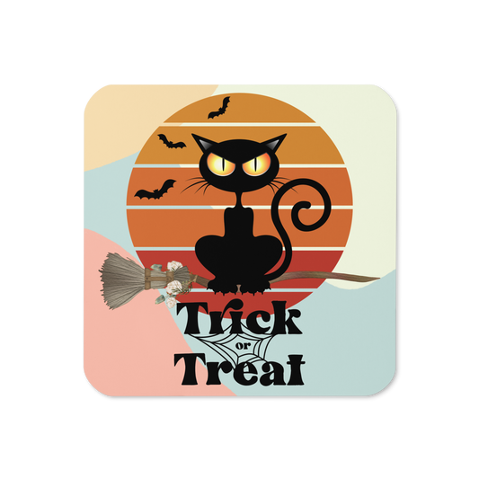 Cork-back coaster | The Witch Cat's Trick or Treat Adventure