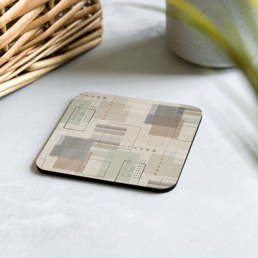 Cork-back coaster | Geometric Patch