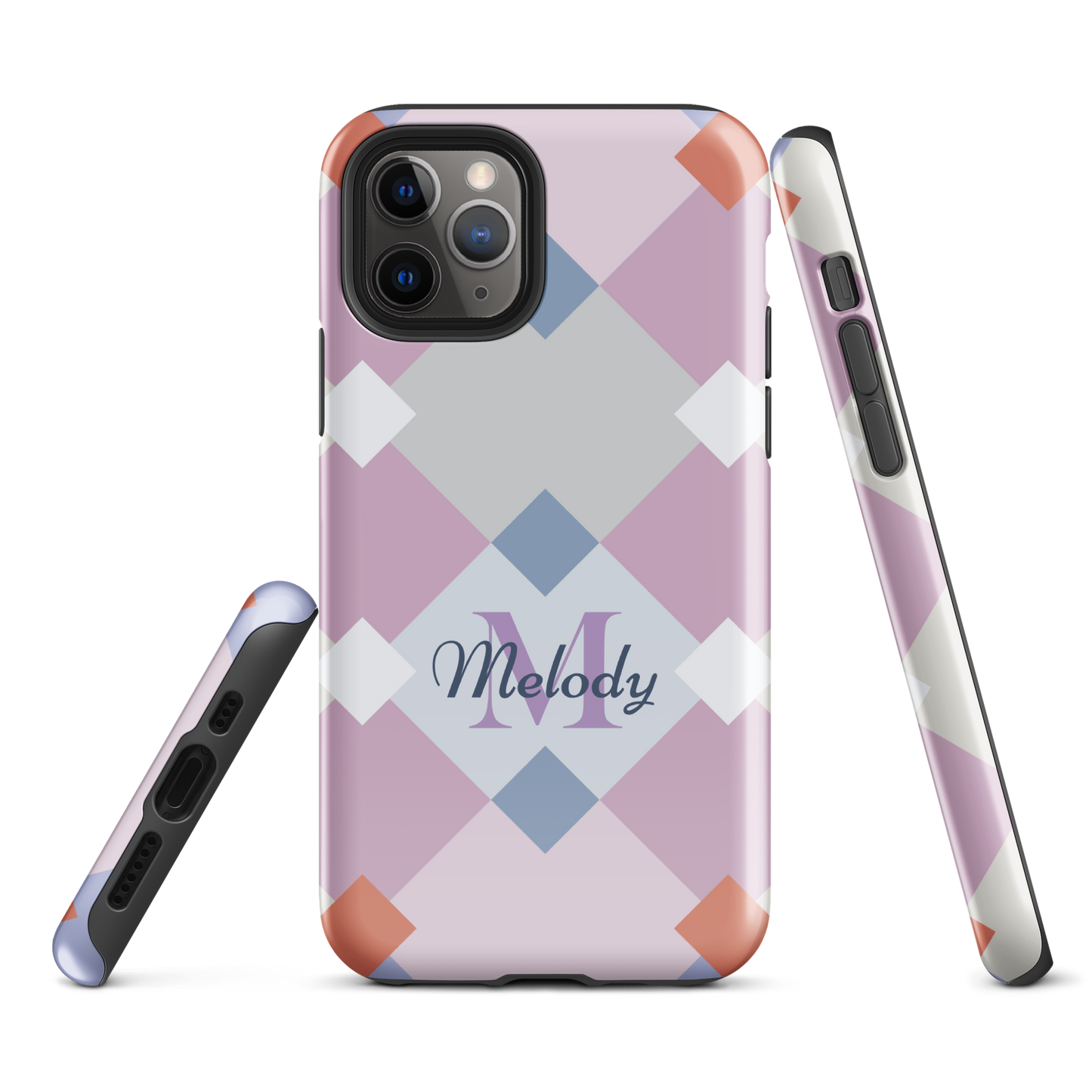 Tough case for iPhone 11, 12, 13, 14, 15 Variations | Personalized Geometric Shaped