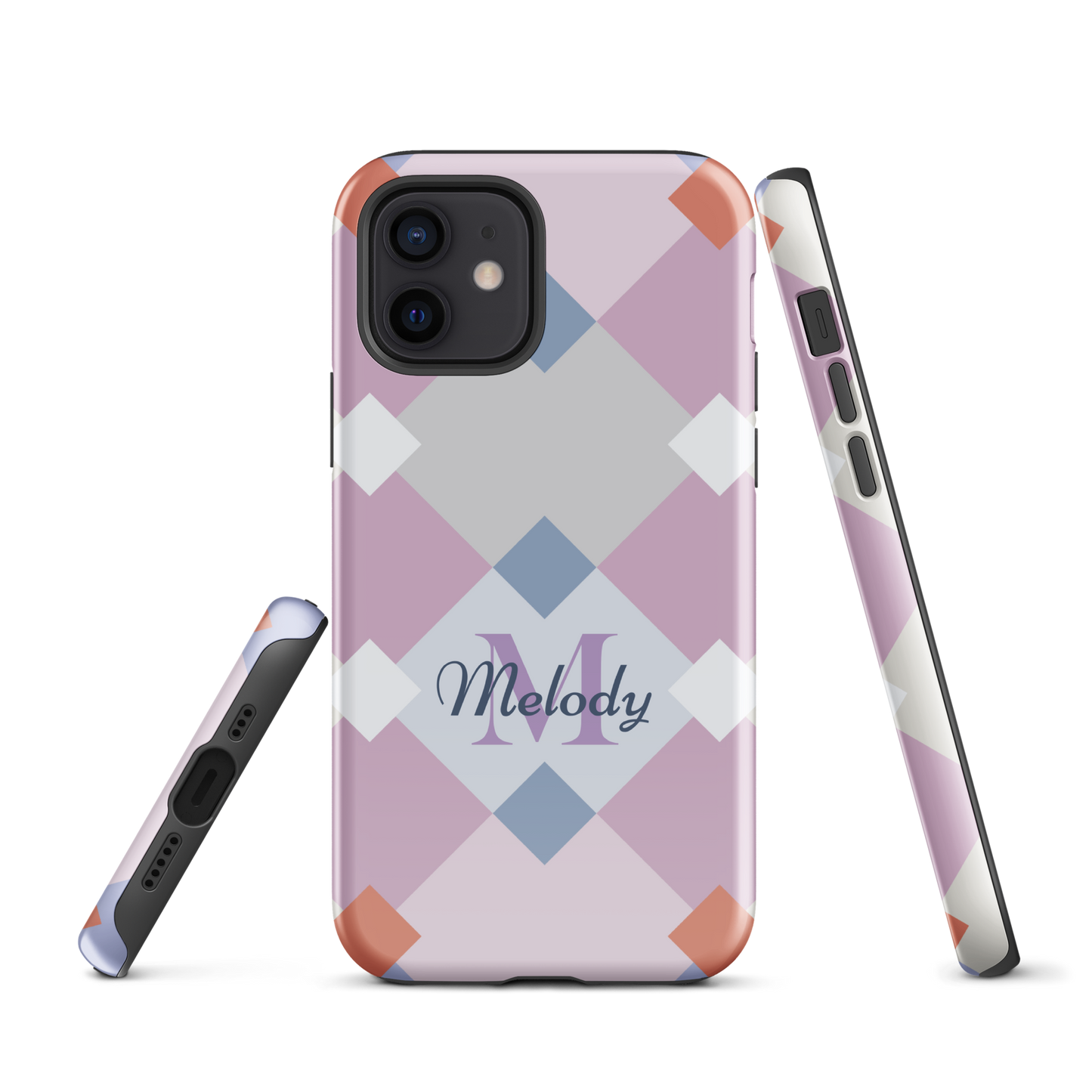 Tough case for iPhone 11, 12, 13, 14, 15 Variations | Personalized Geometric Shaped