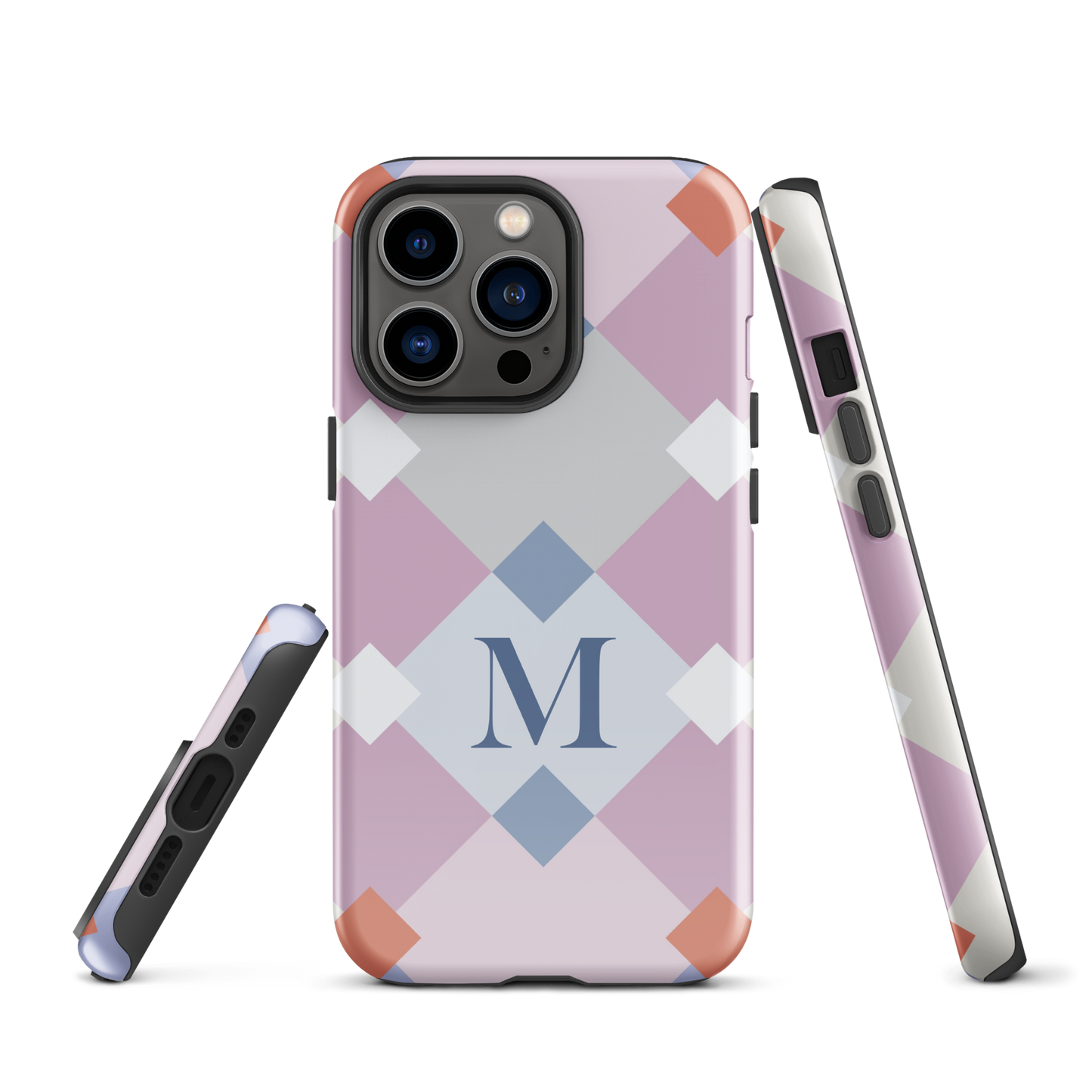 Tough case for iPhone 11, 12, 13, 14, 15 Variations | Monogramed Geometric Shaped