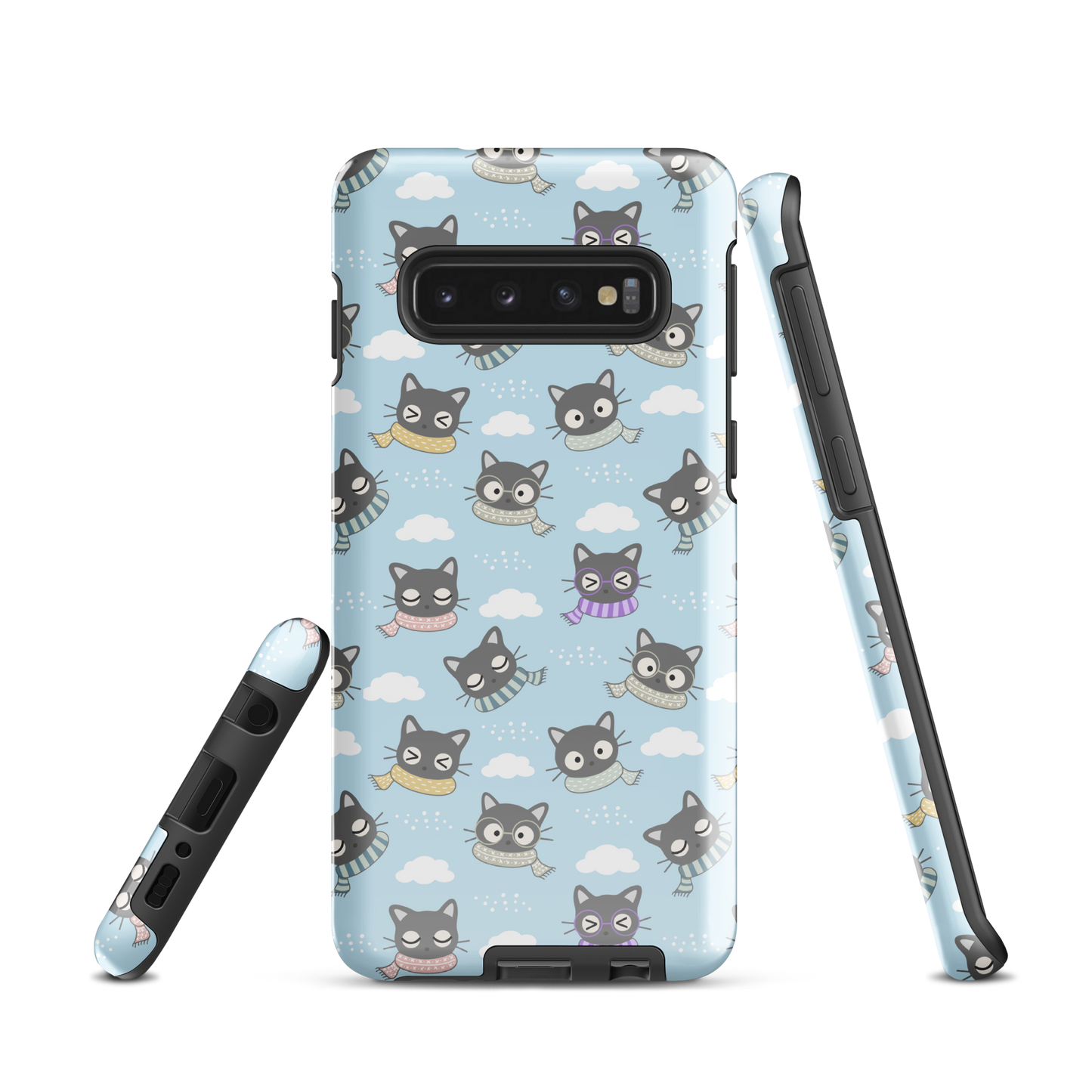 Tough case for Samsung Galaxy Variations | Gray Cat with Scarf in the Cloud