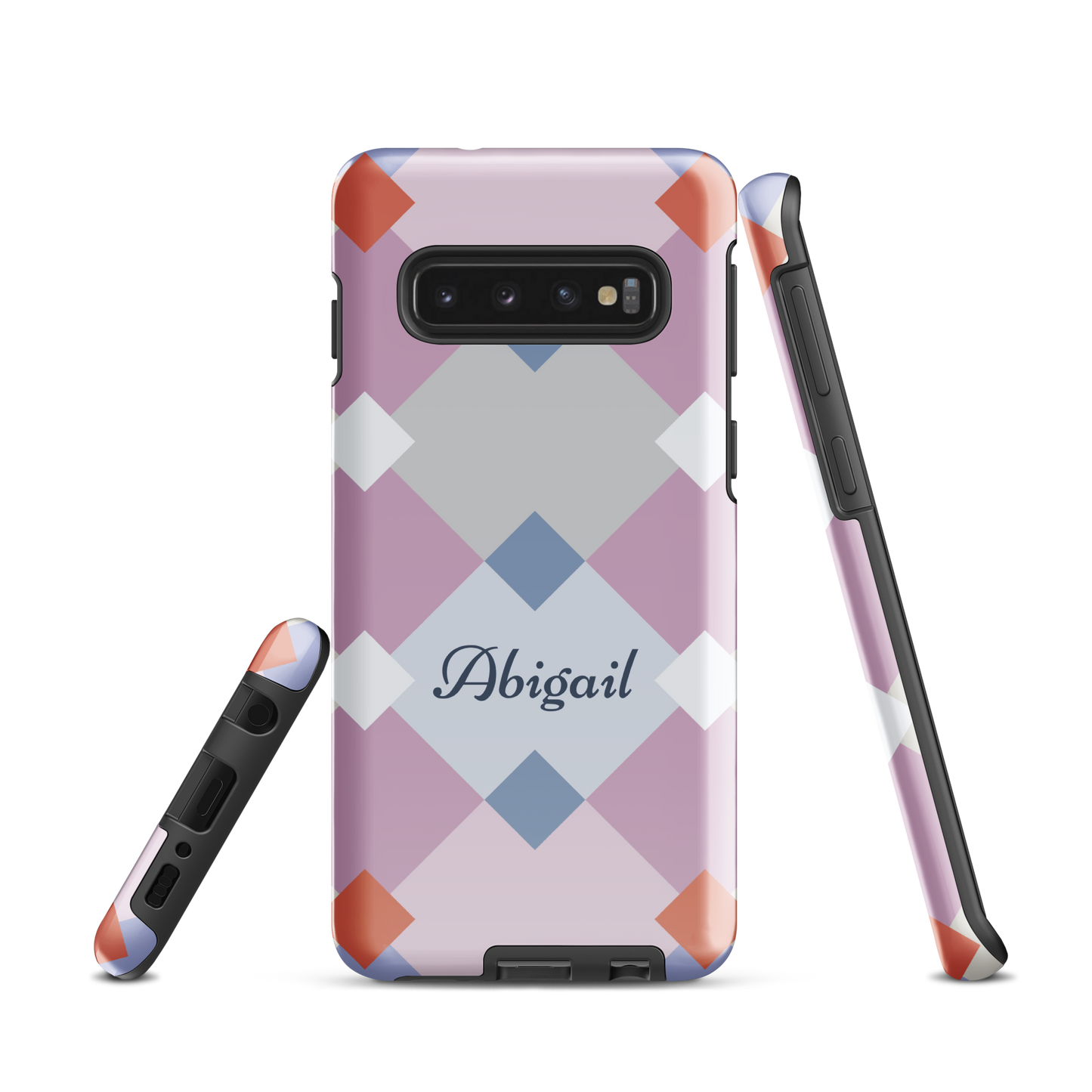 Tough case for Samsung Galaxy Variations | Add Your Name Geometric Shaped