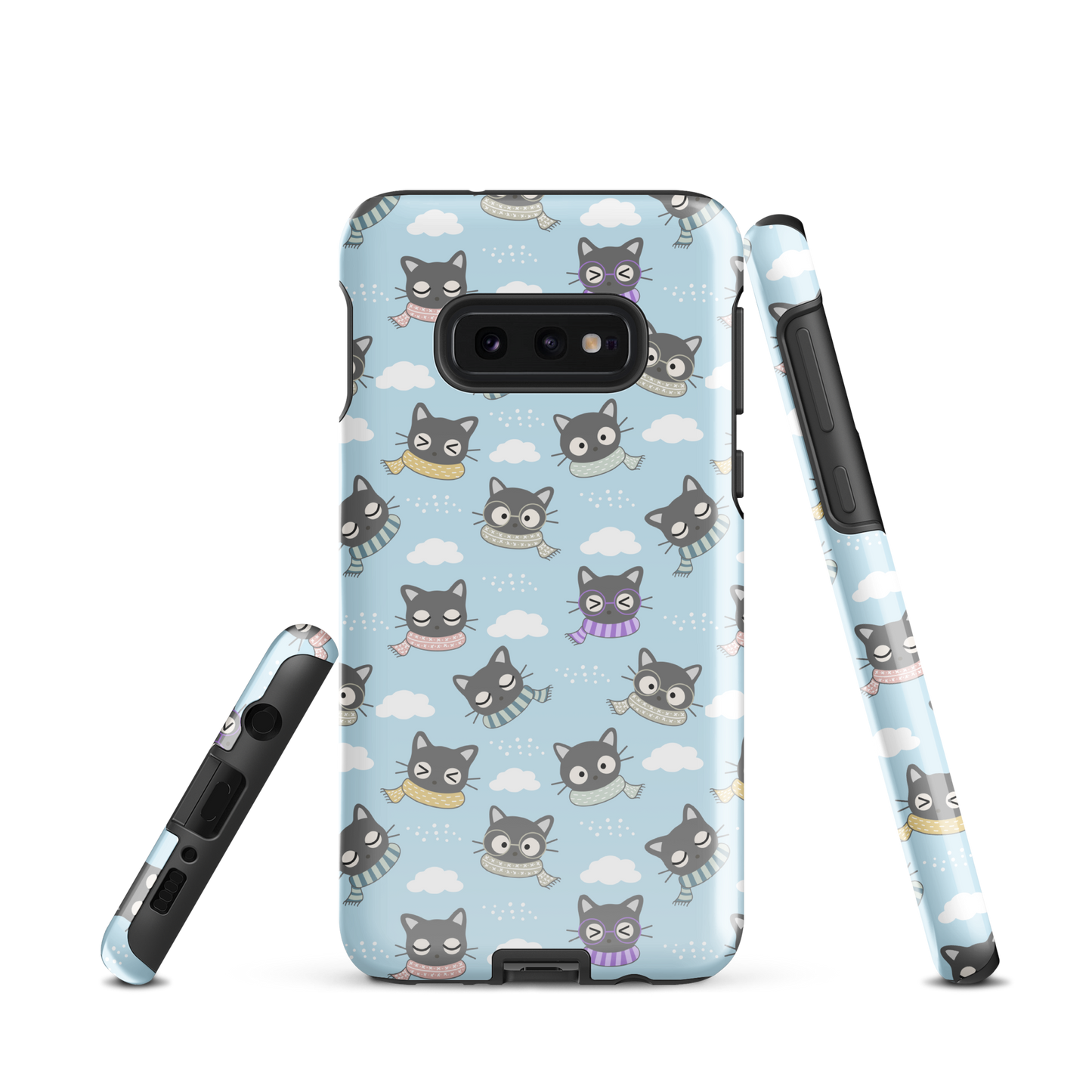 Tough case for Samsung Galaxy Variations | Gray Cat with Scarf in the Cloud