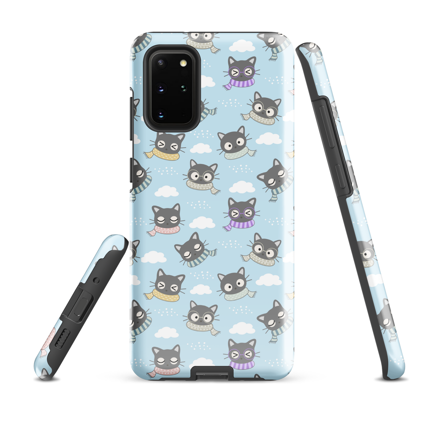 Tough case for Samsung Galaxy Variations | Gray Cat with Scarf in the Cloud