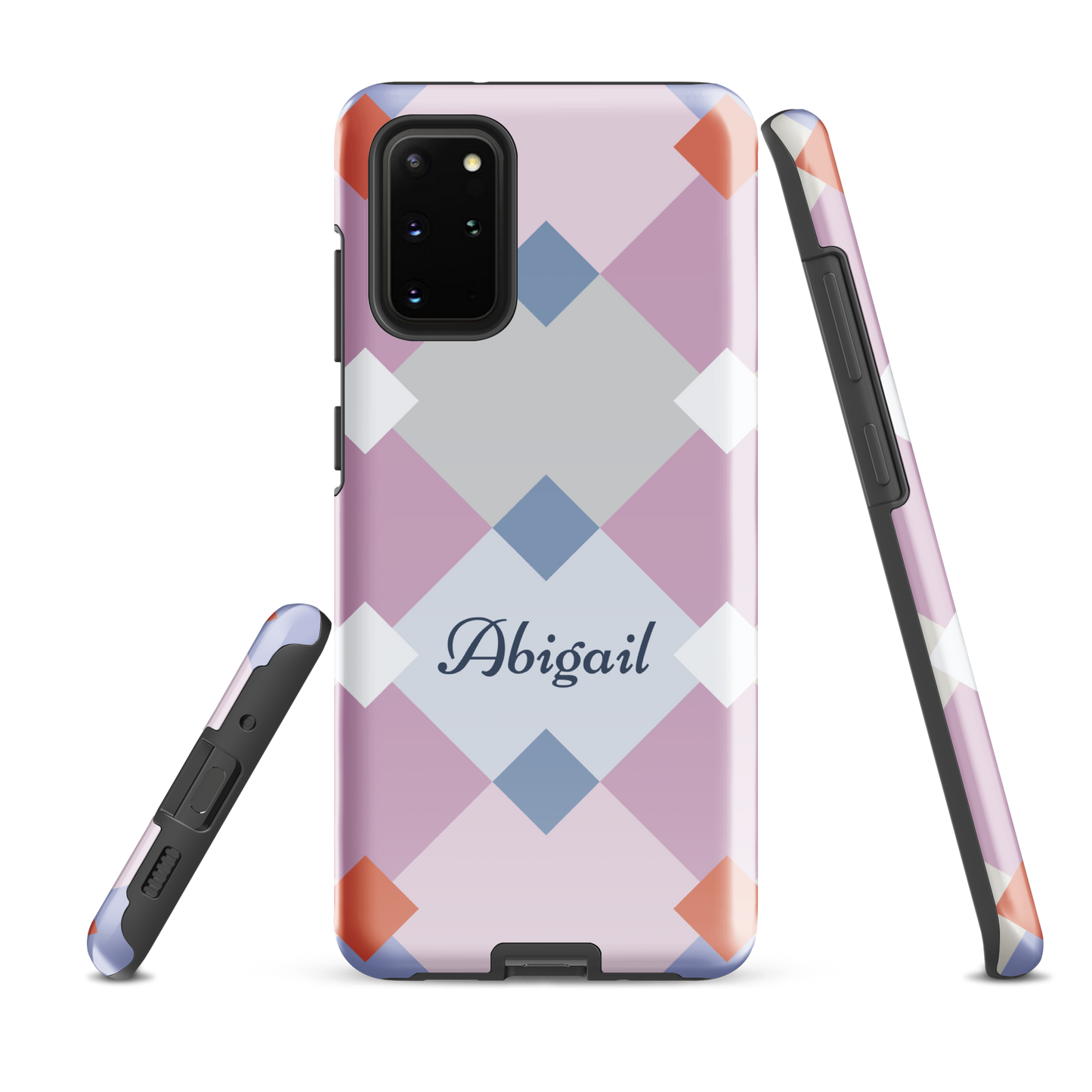 Tough case for Samsung Galaxy Variations | Add Your Name Geometric Shaped