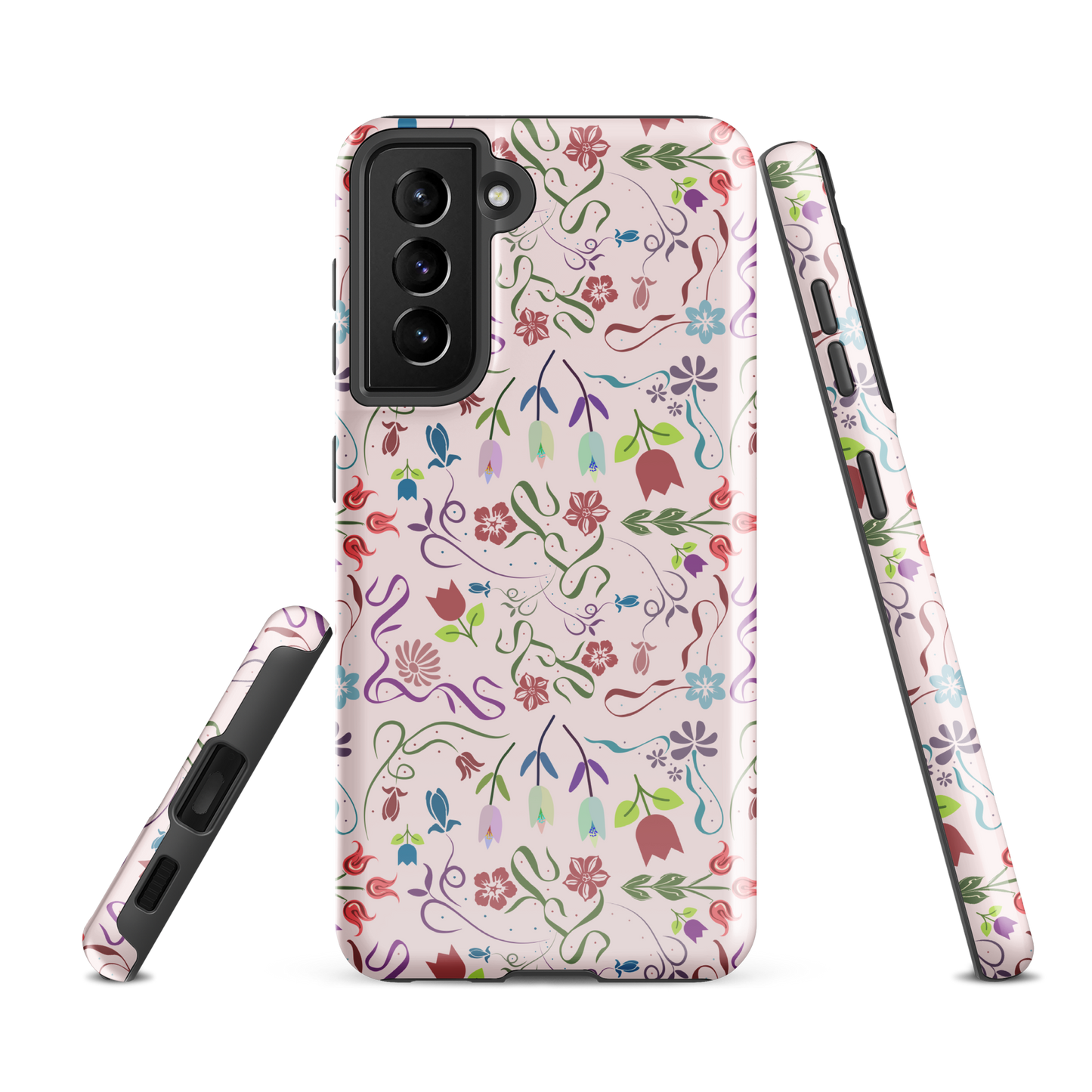 Tough case for Samsung Galaxy Variations | Pink Floral Spring Garden