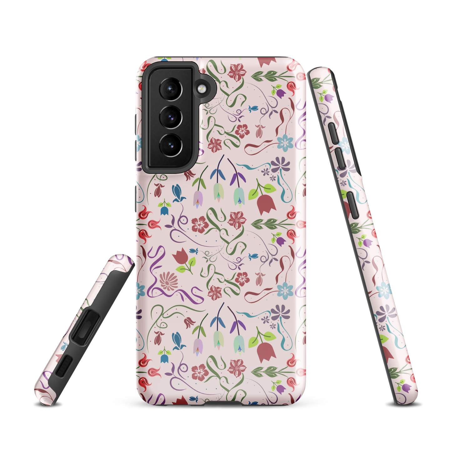 Tough case for Samsung Galaxy Variations | Pink Floral Spring Garden