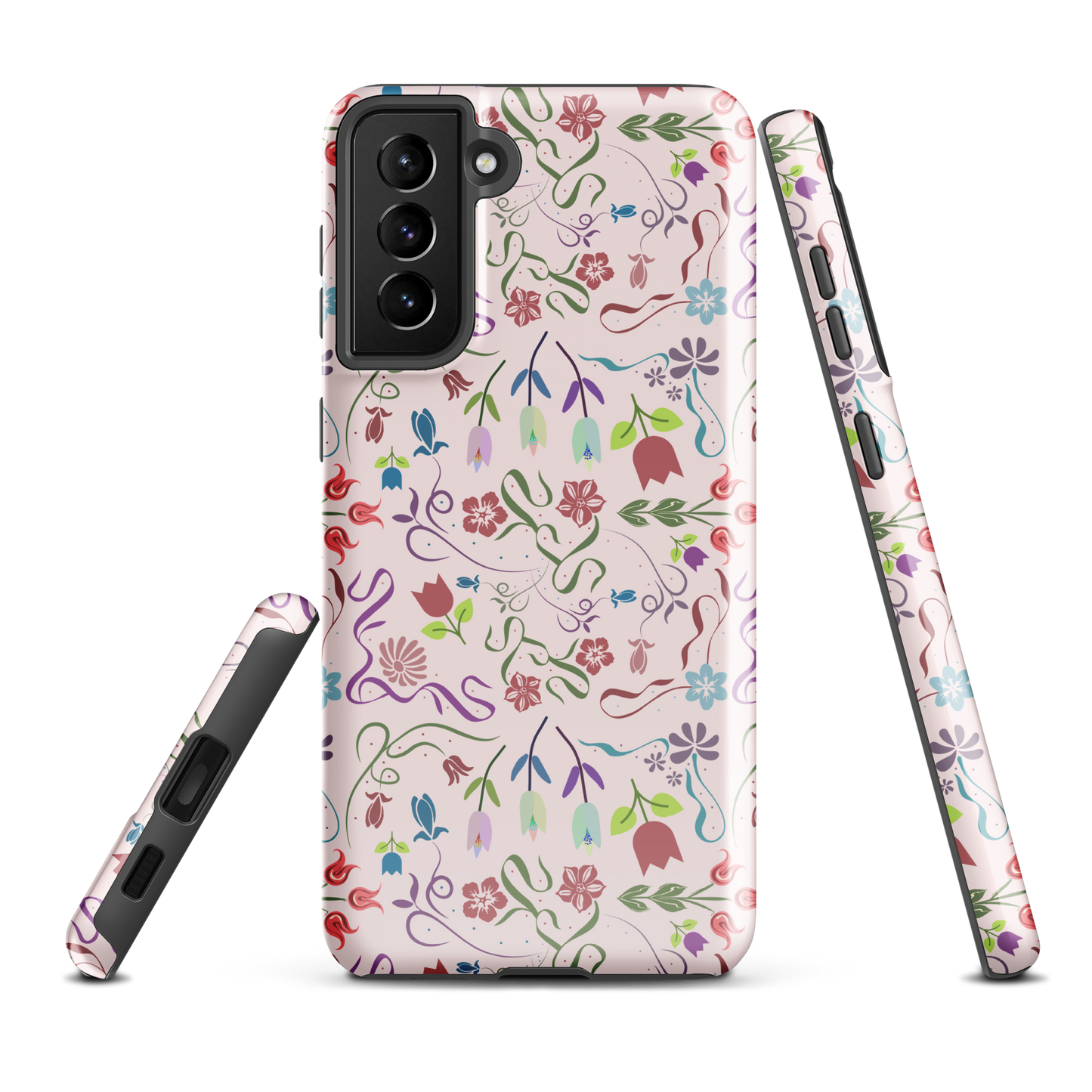 Tough case for Samsung Galaxy Variations | Pink Floral Spring Garden