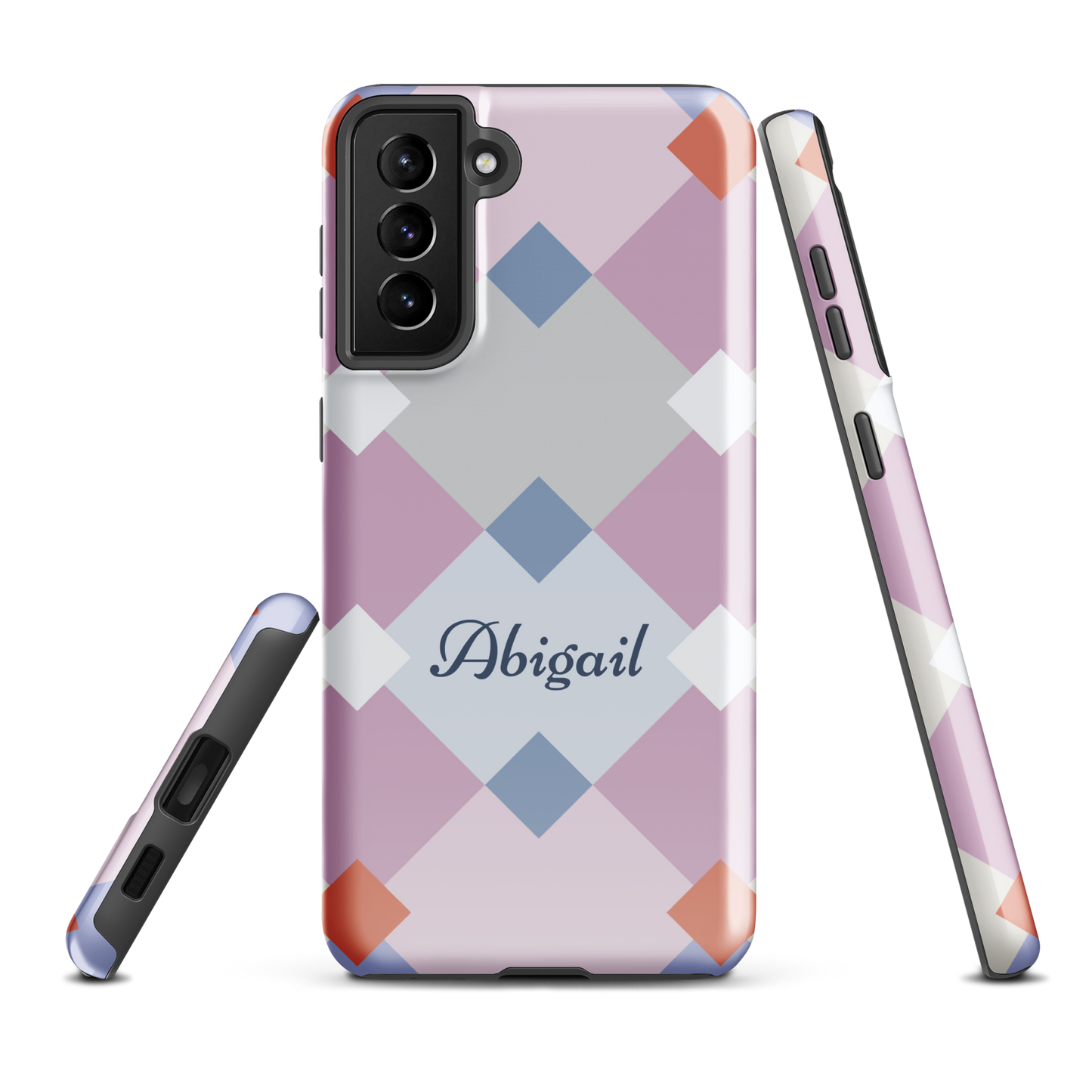 Tough case for Samsung Galaxy Variations | Add Your Name Geometric Shaped