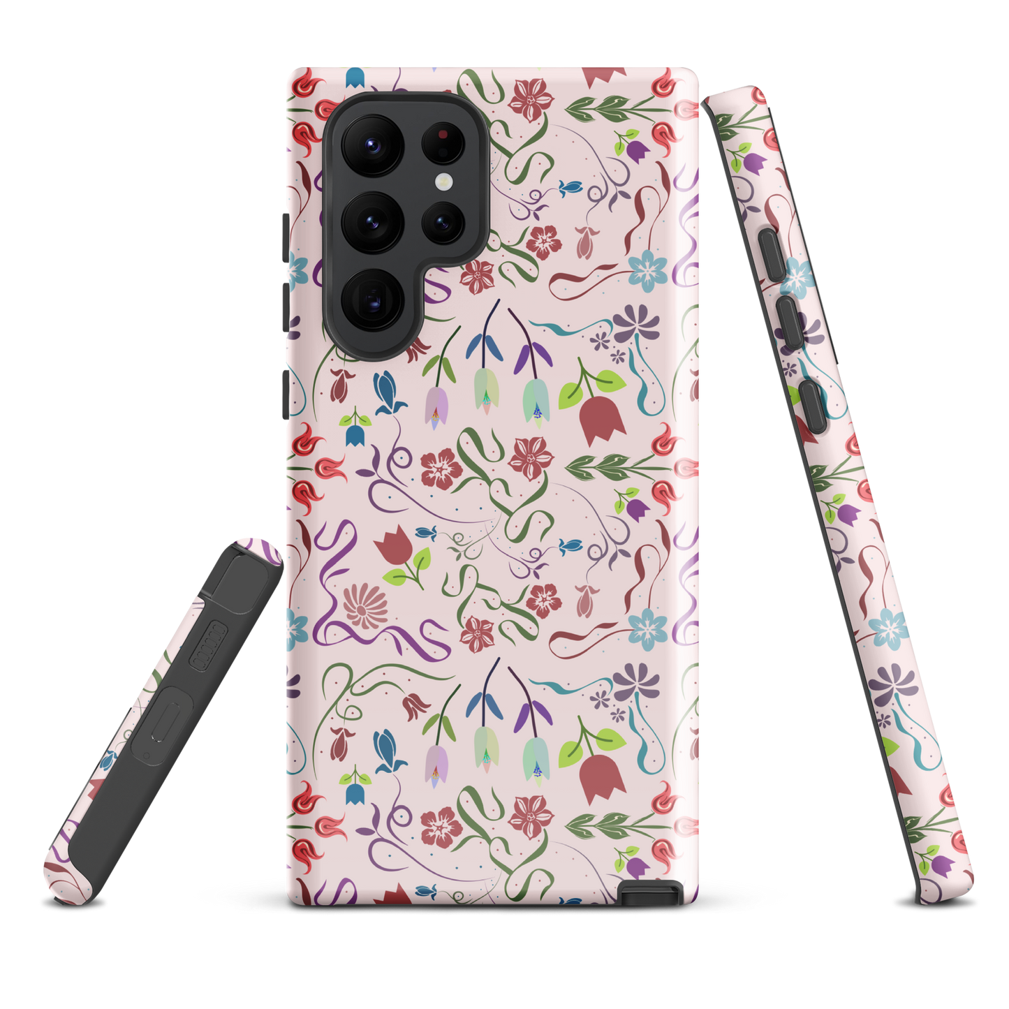 Tough case for Samsung Galaxy Variations | Pink Floral Spring Garden