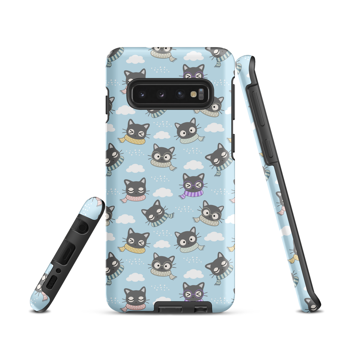 Tough case for Samsung Galaxy Variations | Gray Cat with Scarf in the Cloud