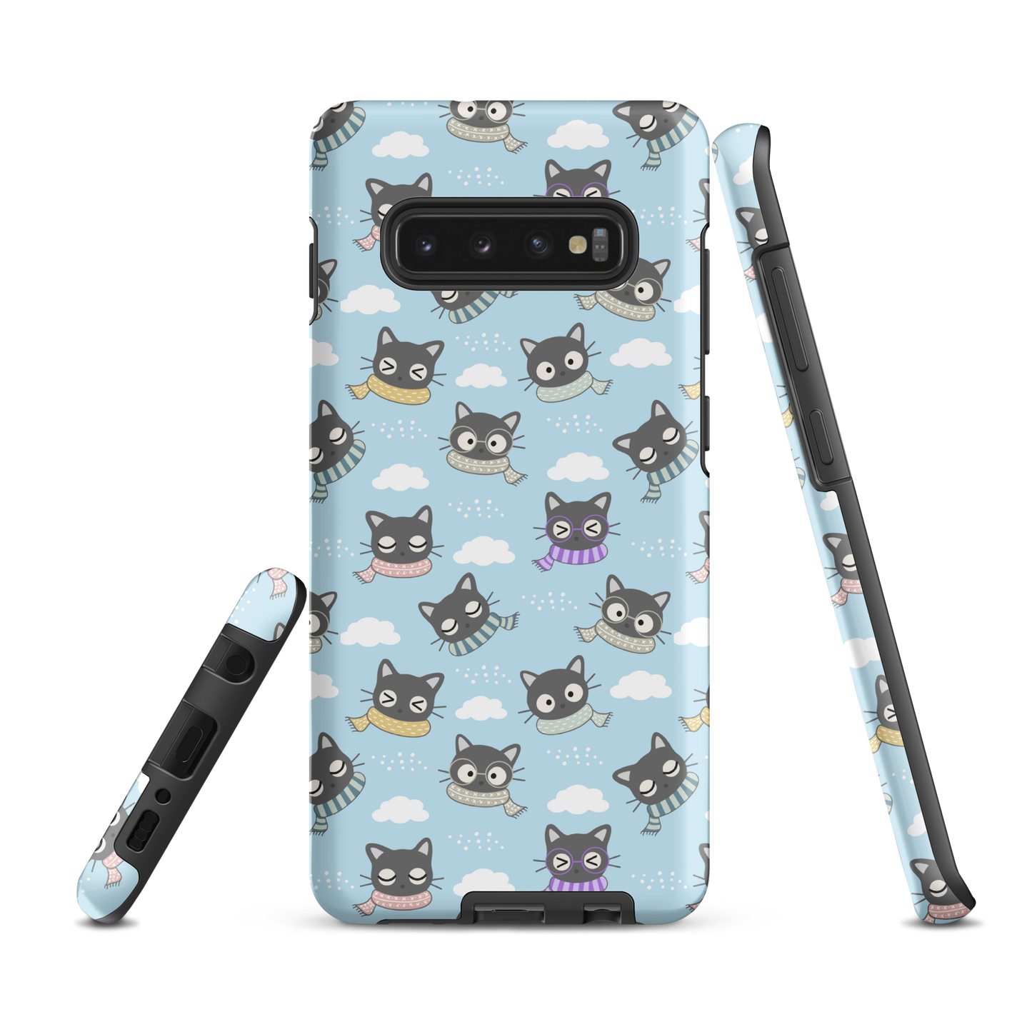 Tough case for Samsung Galaxy Variations | Gray Cat with Scarf in the Cloud