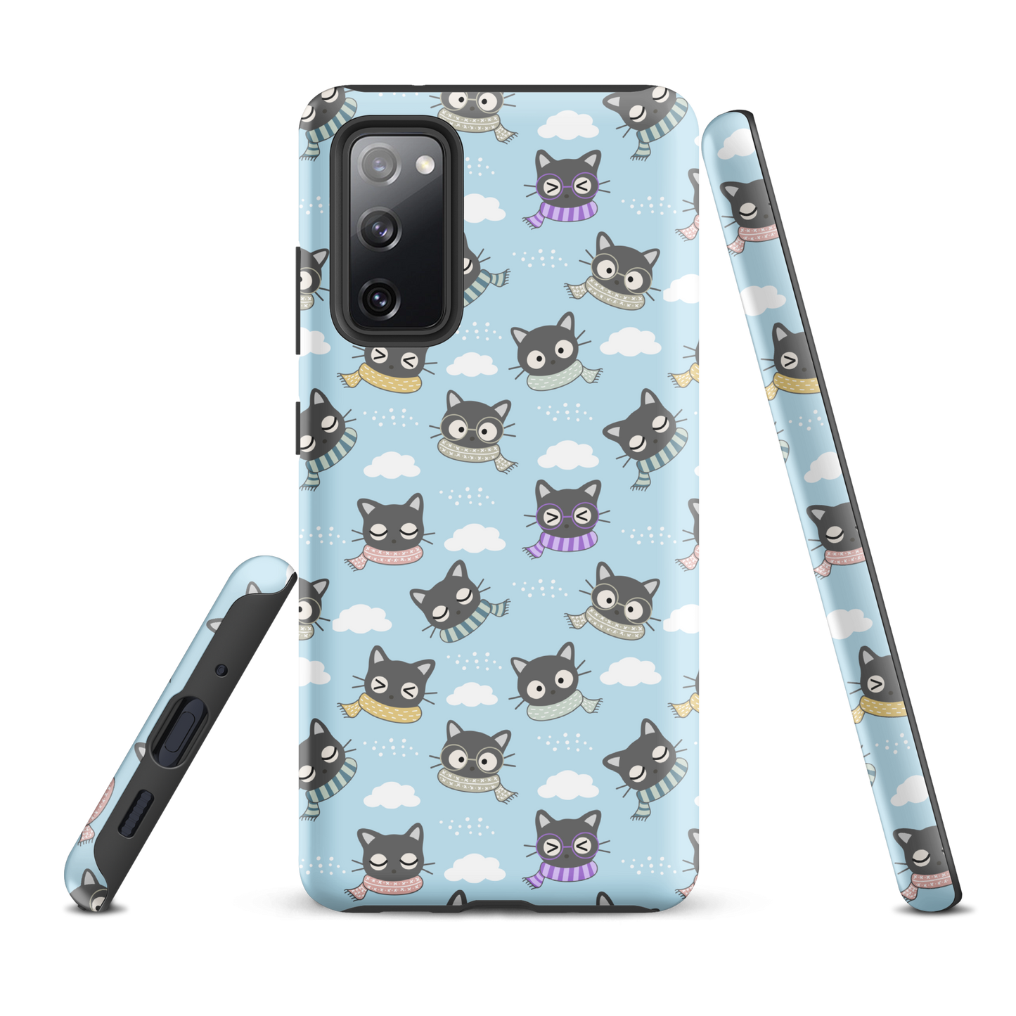 Tough case for Samsung Galaxy Variations | Gray Cat with Scarf in the Cloud