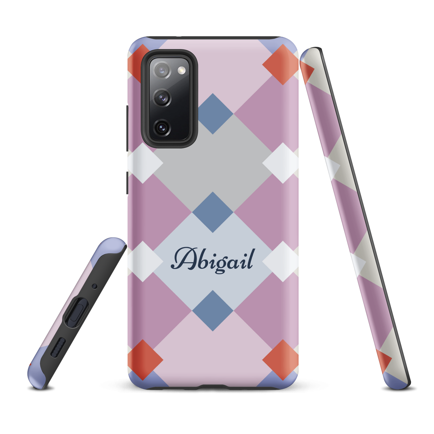 Tough case for Samsung Galaxy Variations | Add Your Name Geometric Shaped