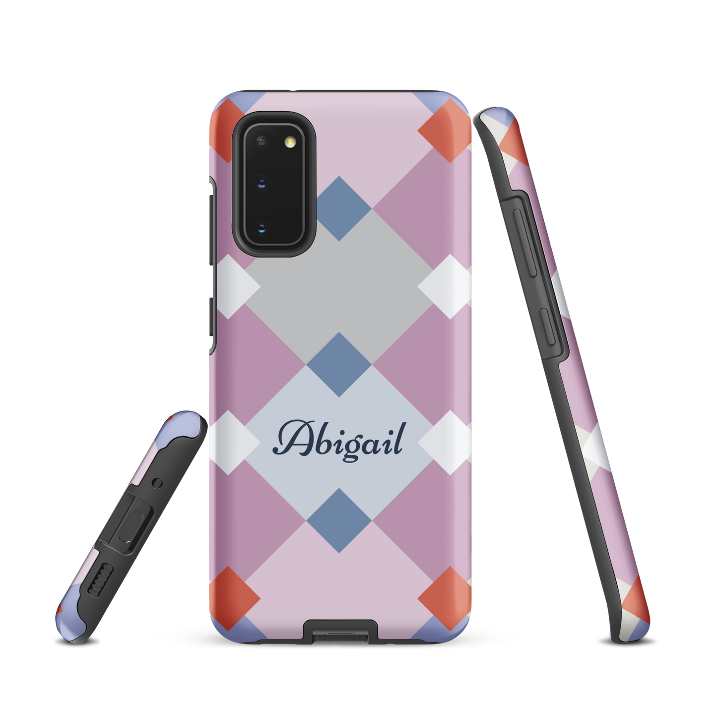 Tough case for Samsung Galaxy Variations | Add Your Name Geometric Shaped