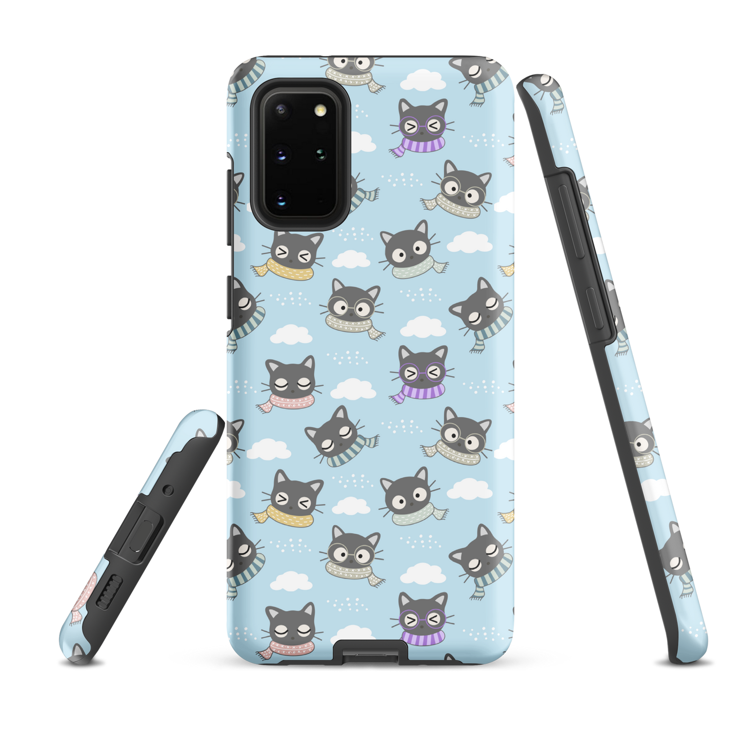 Tough case for Samsung Galaxy Variations | Gray Cat with Scarf in the Cloud