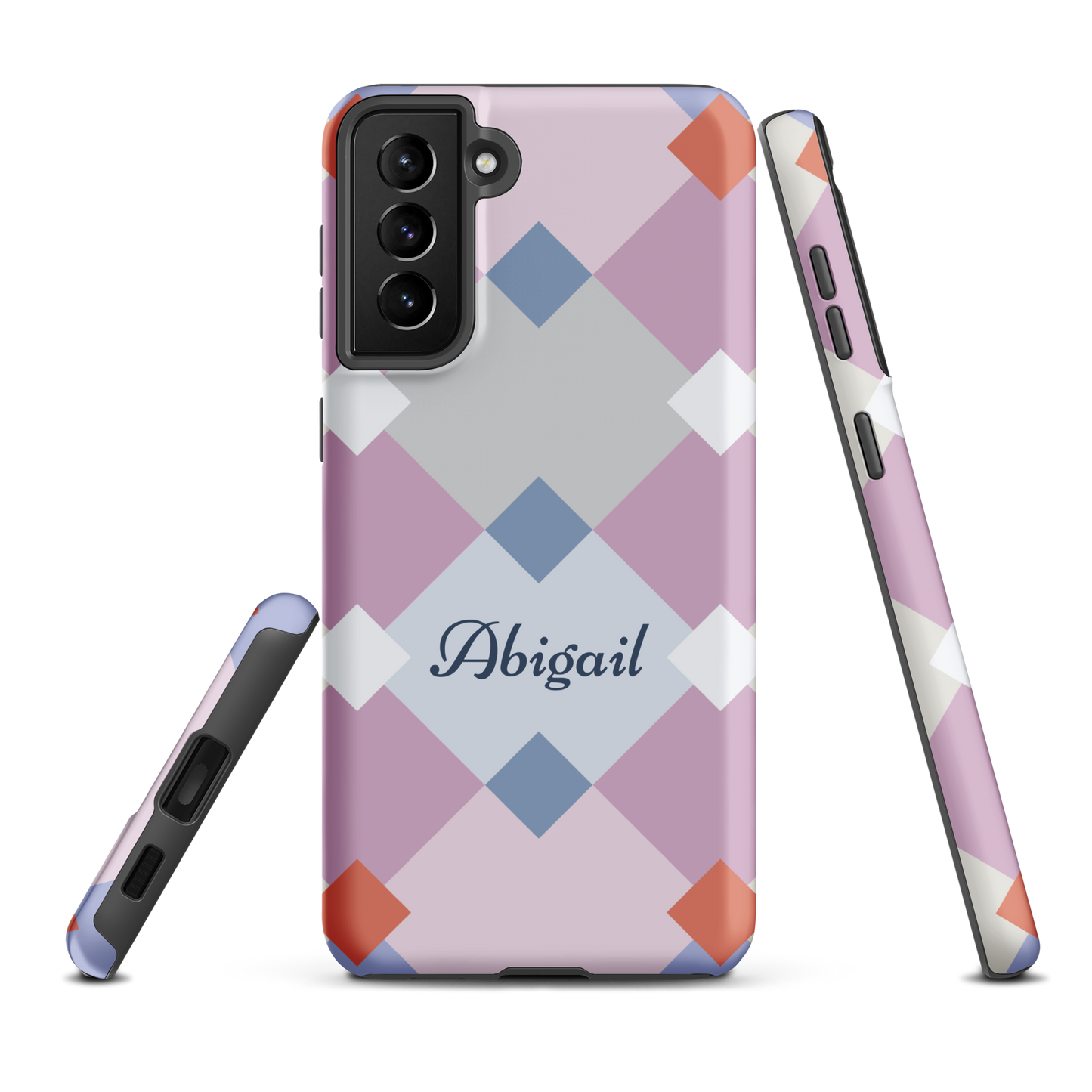 Tough case for Samsung Galaxy Variations | Add Your Name Geometric Shaped