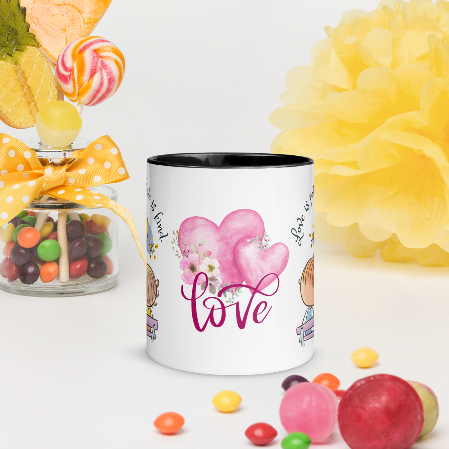 Accent Coffee Mug 11oz | Love is Patient Love is Kind | Love Couple Themed