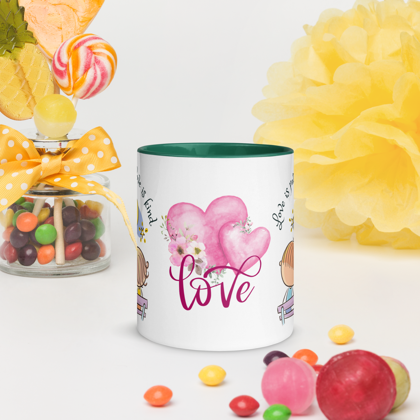 Accent Coffee Mug 11oz | Love is Patient Love is Kind | Love Couple Themed