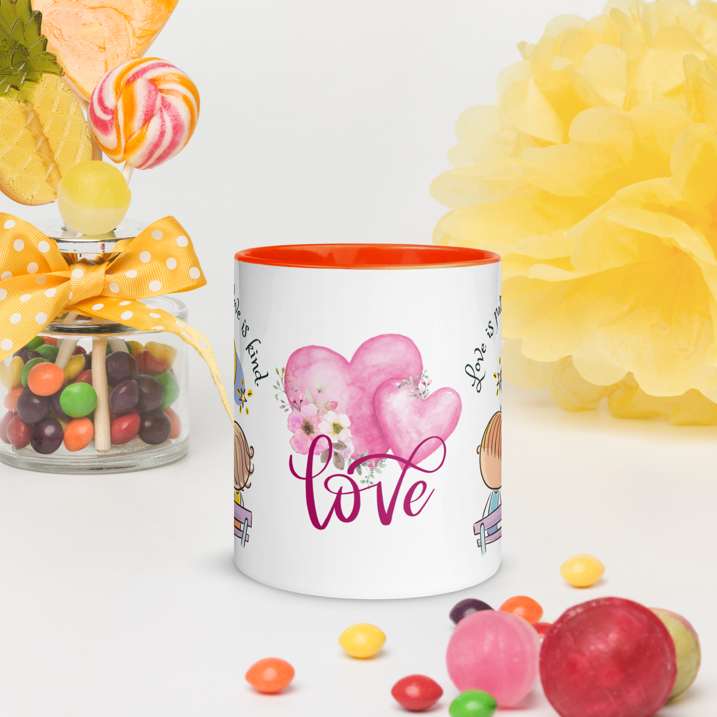 Accent Coffee Mug 11oz | Love is Patient Love is Kind | Love Couple Themed