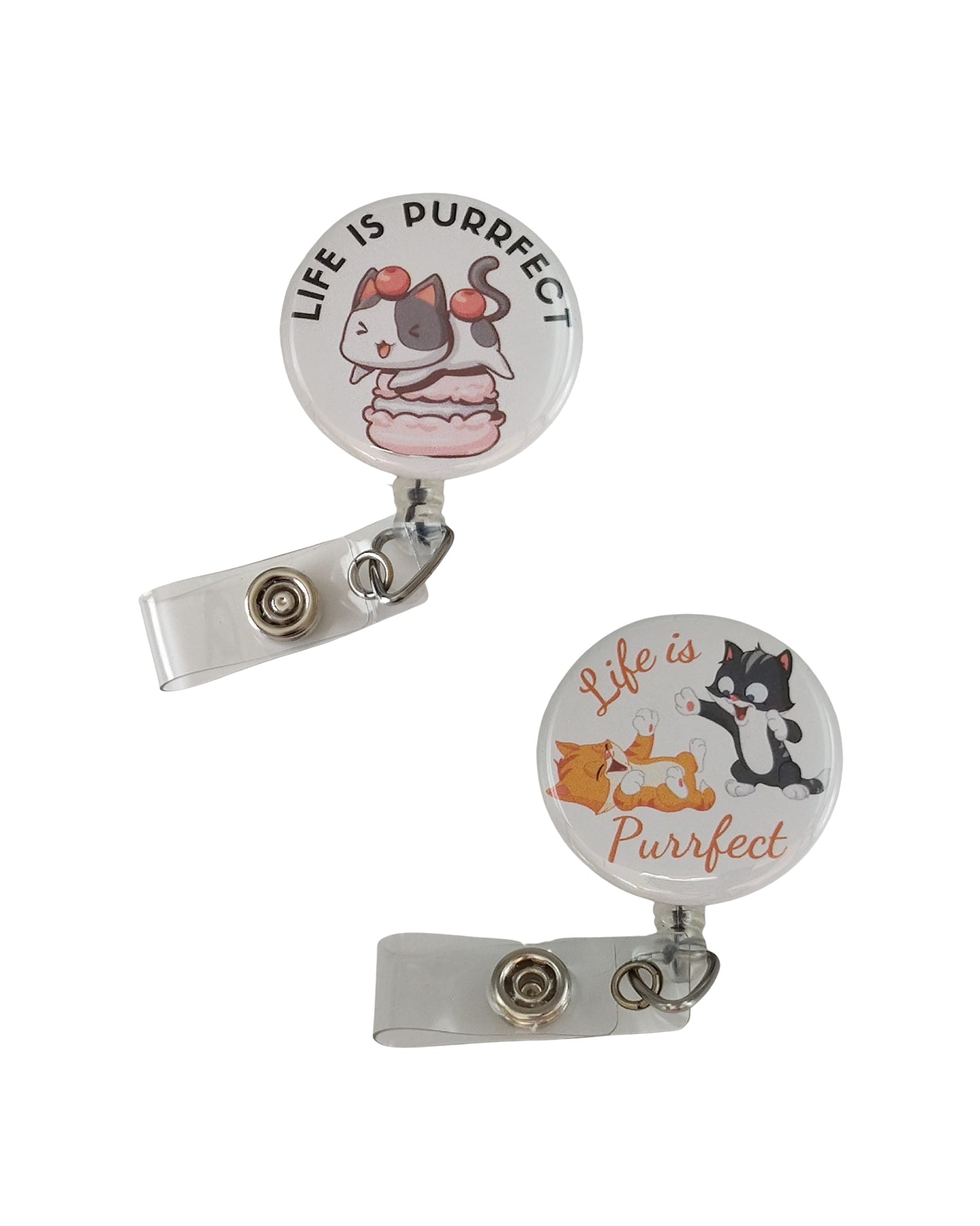 Retractable Badge Reel Bulldog Alligator Clip | Life is Purrfect