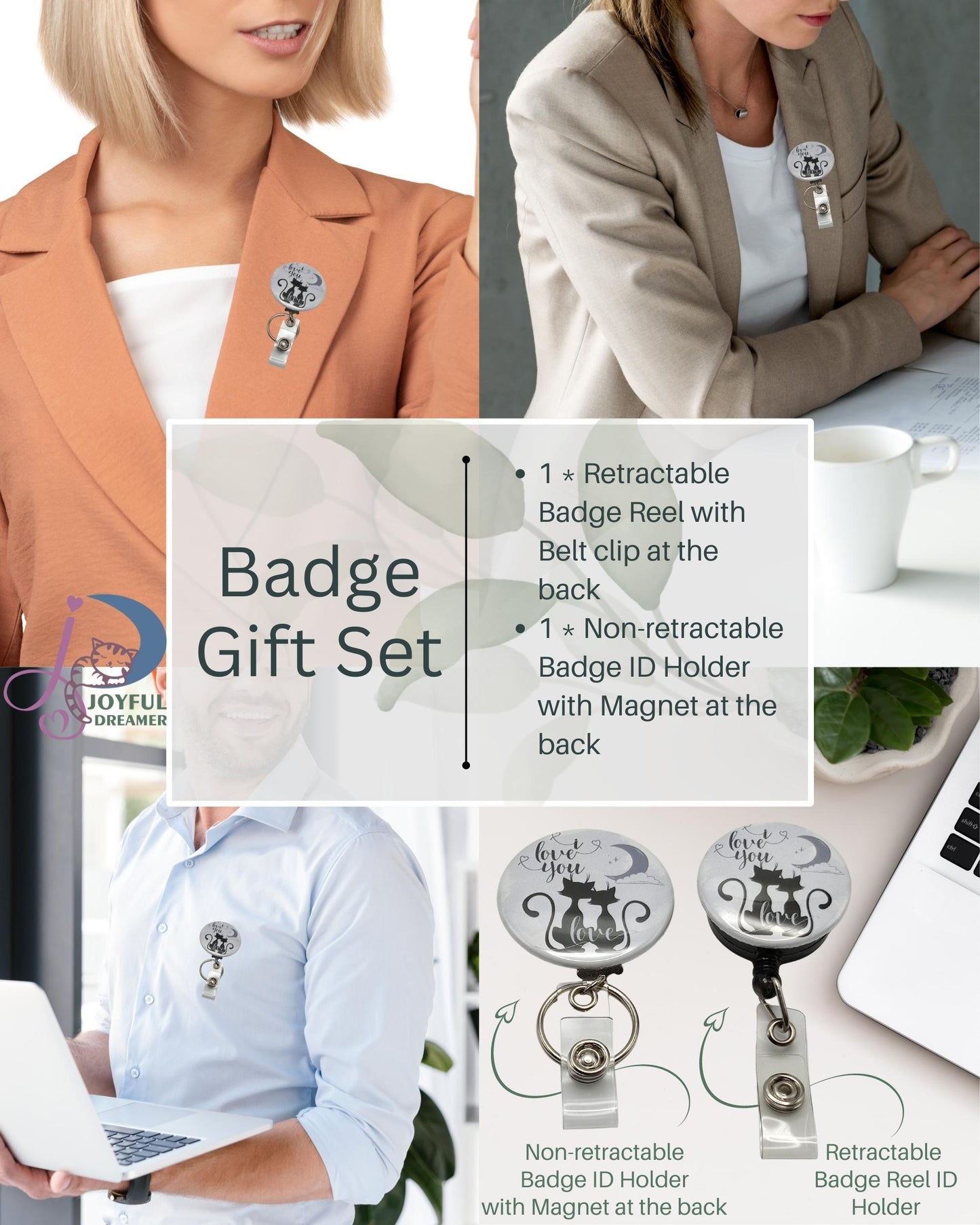 Gift Set | 2 Pack Badges::1 Retractable Badge Reel+1 Non-retractable