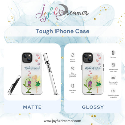 Tough case for iPhone 11, 12, 13, 14, 15 Variations | Make A Wish Green Fairy