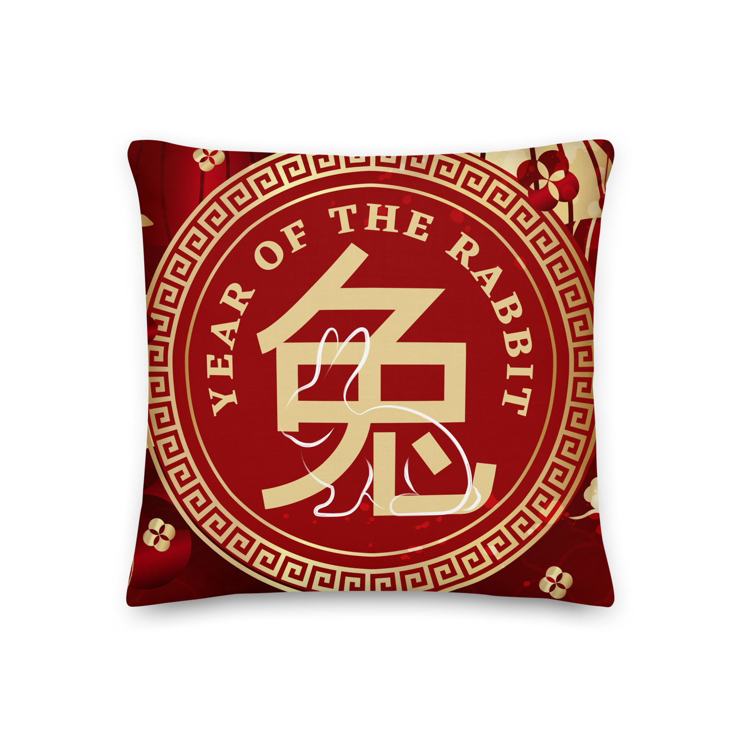 Premium Pillow | 18″×18″, 20″×12″, 22″×22″ | Year of the Rabbit 2 | Chinese Zodiac Sign