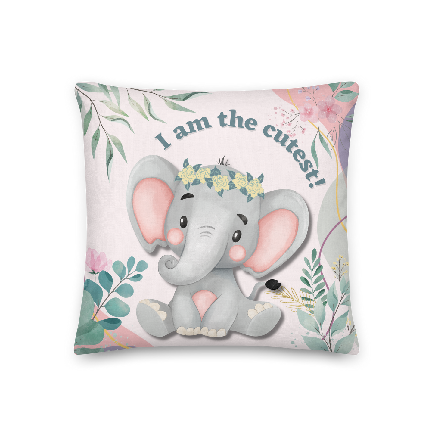 Premium Pillow | 18″×18″, 20″×12″, 22″×22″ | I am the cutest Elephant