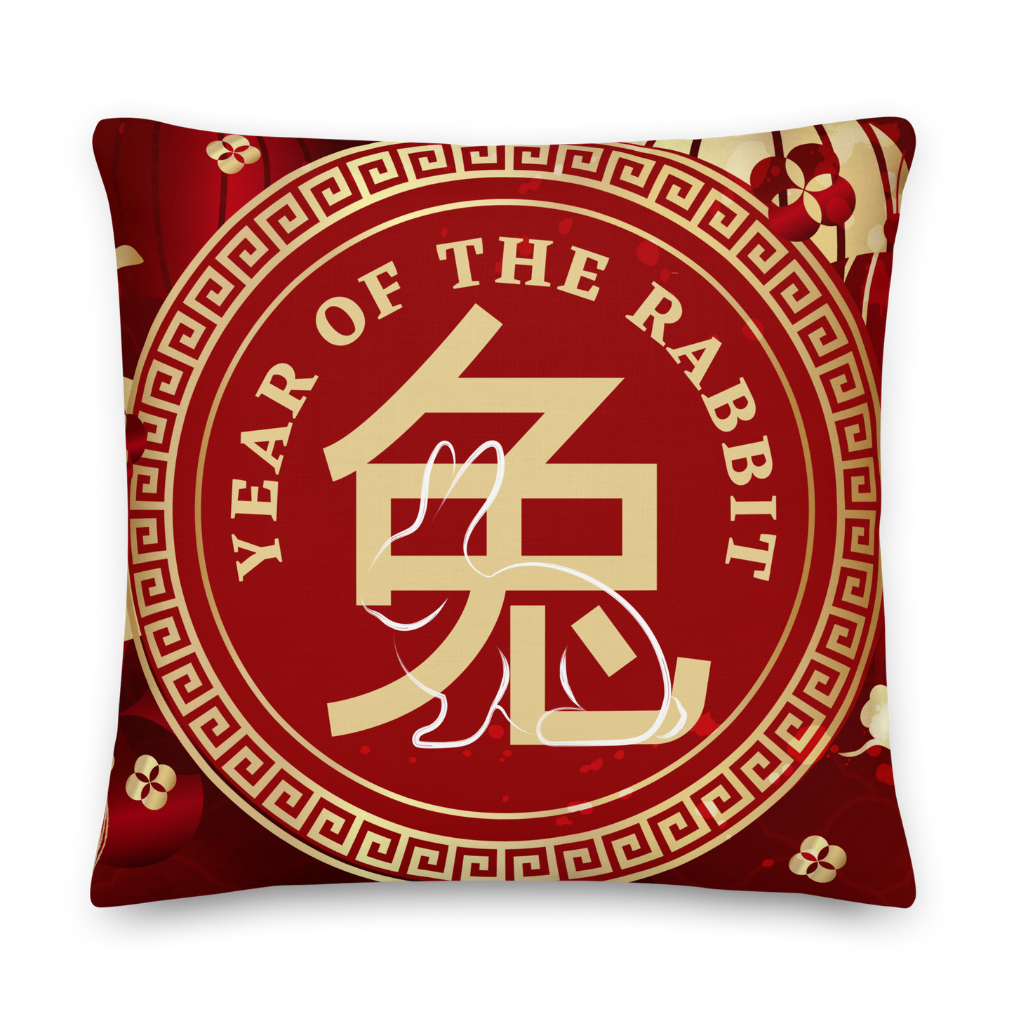 Premium Pillow | 18″×18″, 20″×12″, 22″×22″ | Year of the Rabbit 2 | Chinese Zodiac Sign