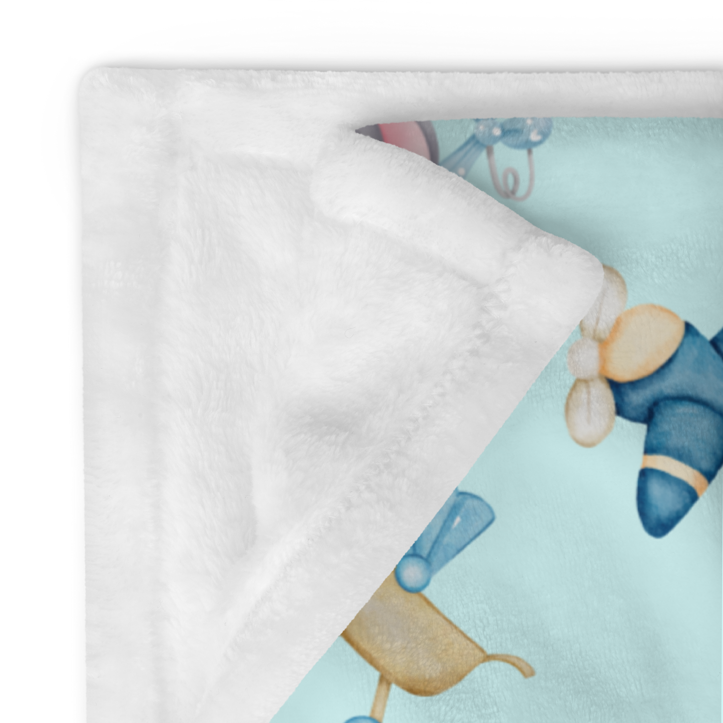 Throw Blanket | Baby Elephant Blue Background