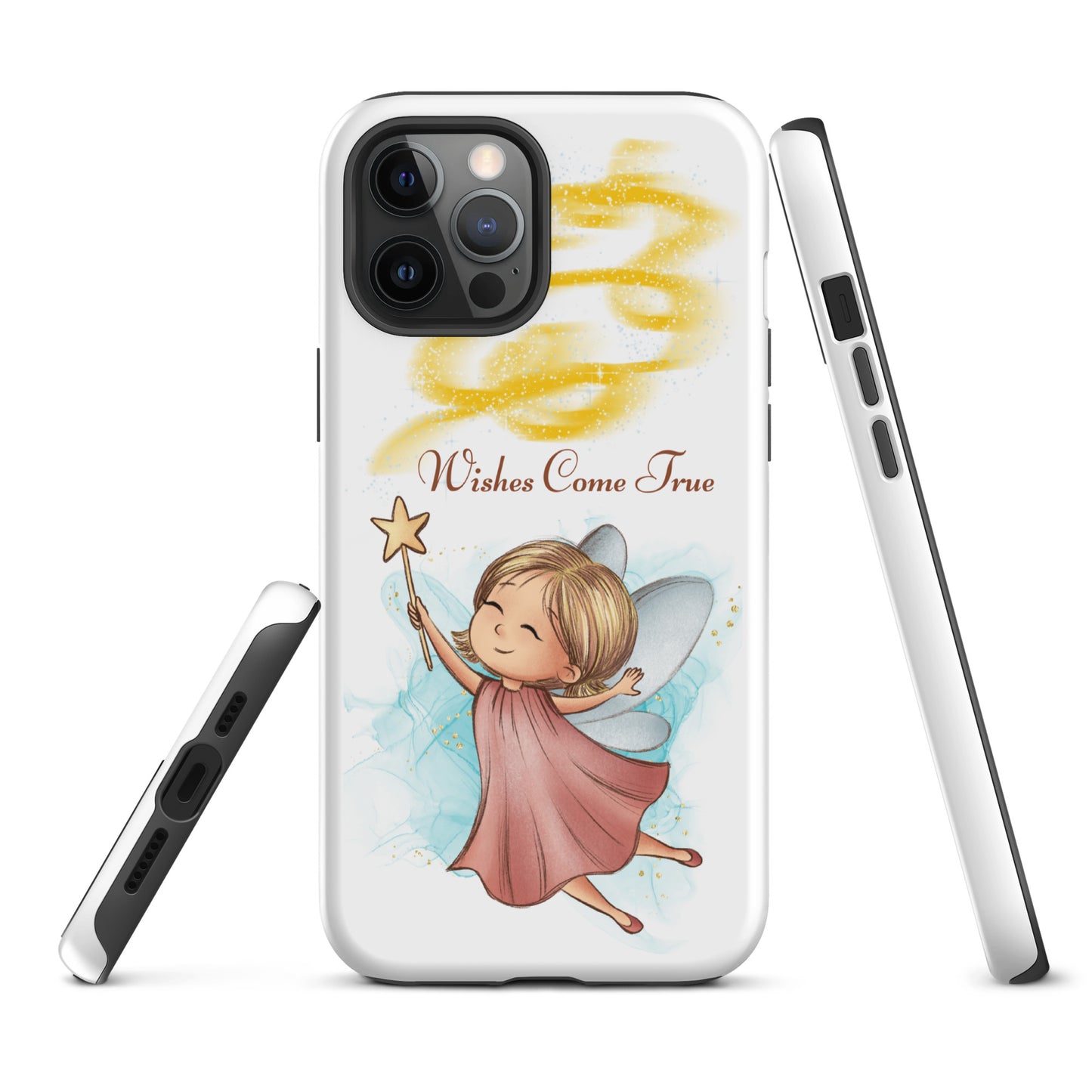 Tough case for iPhone 11, 12, 13, 14, 15, 16 Variations | Wishes Come True - Pink Fairy