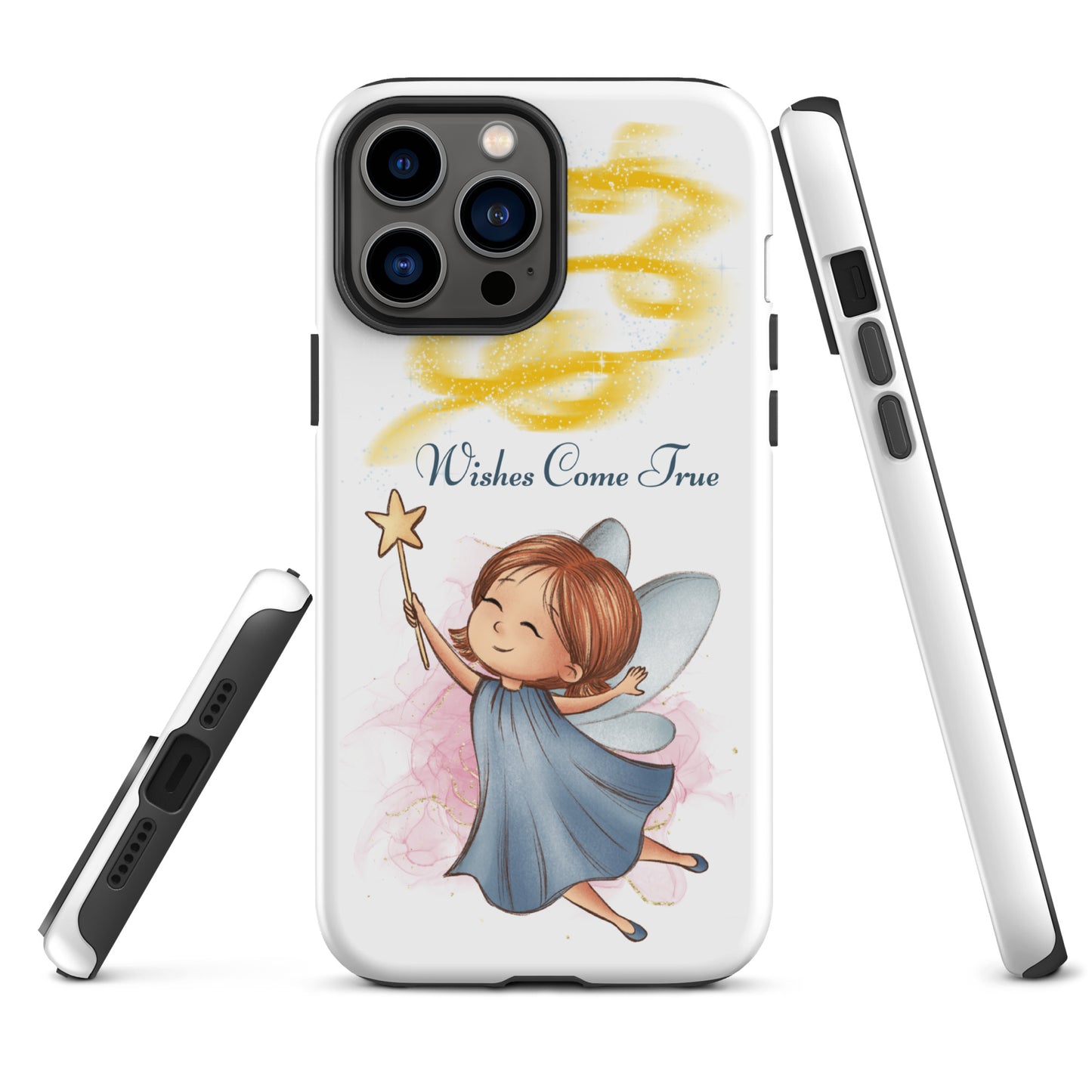 Tough case for iPhone 11, 12, 13, 14, 15, 16 Variations | Wishes Come True - Blue Fairy
