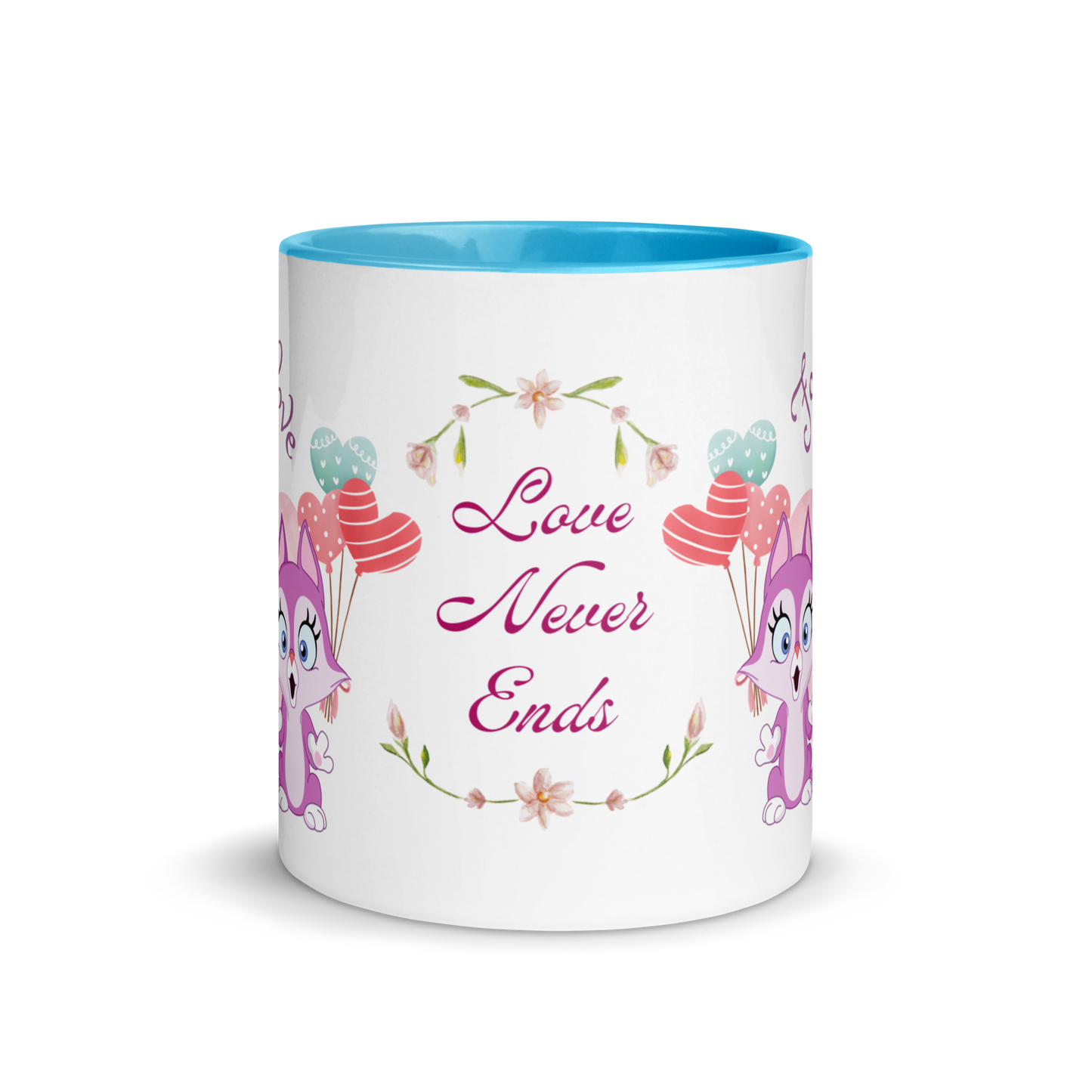 Accent Coffee Mug 11oz | Love Never Ends | Cute Cat Couple Love Themed