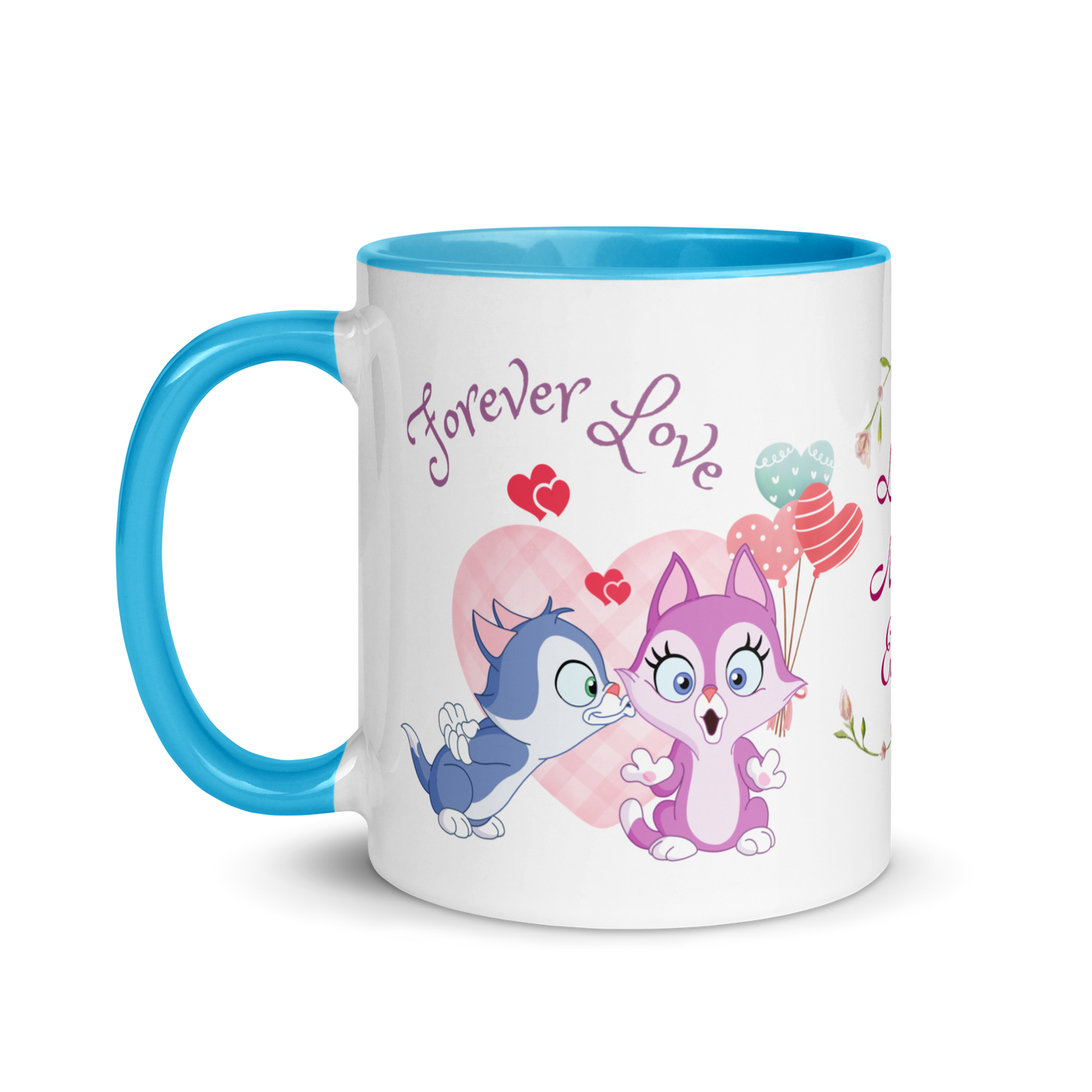 Accent Coffee Mug 11oz | Love Never Ends | Cute Cat Couple Love Themed